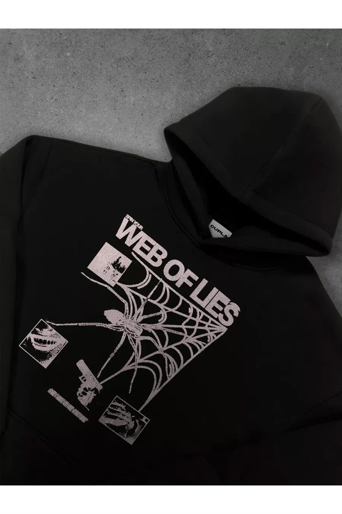 Unisex Web of Lies Sweatshirt Siyah