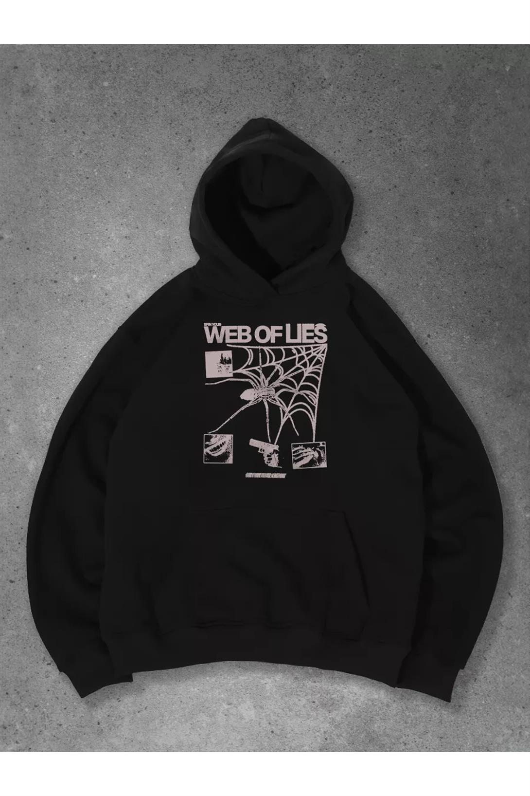 Unisex Web of Lies Sweatshirt Siyah