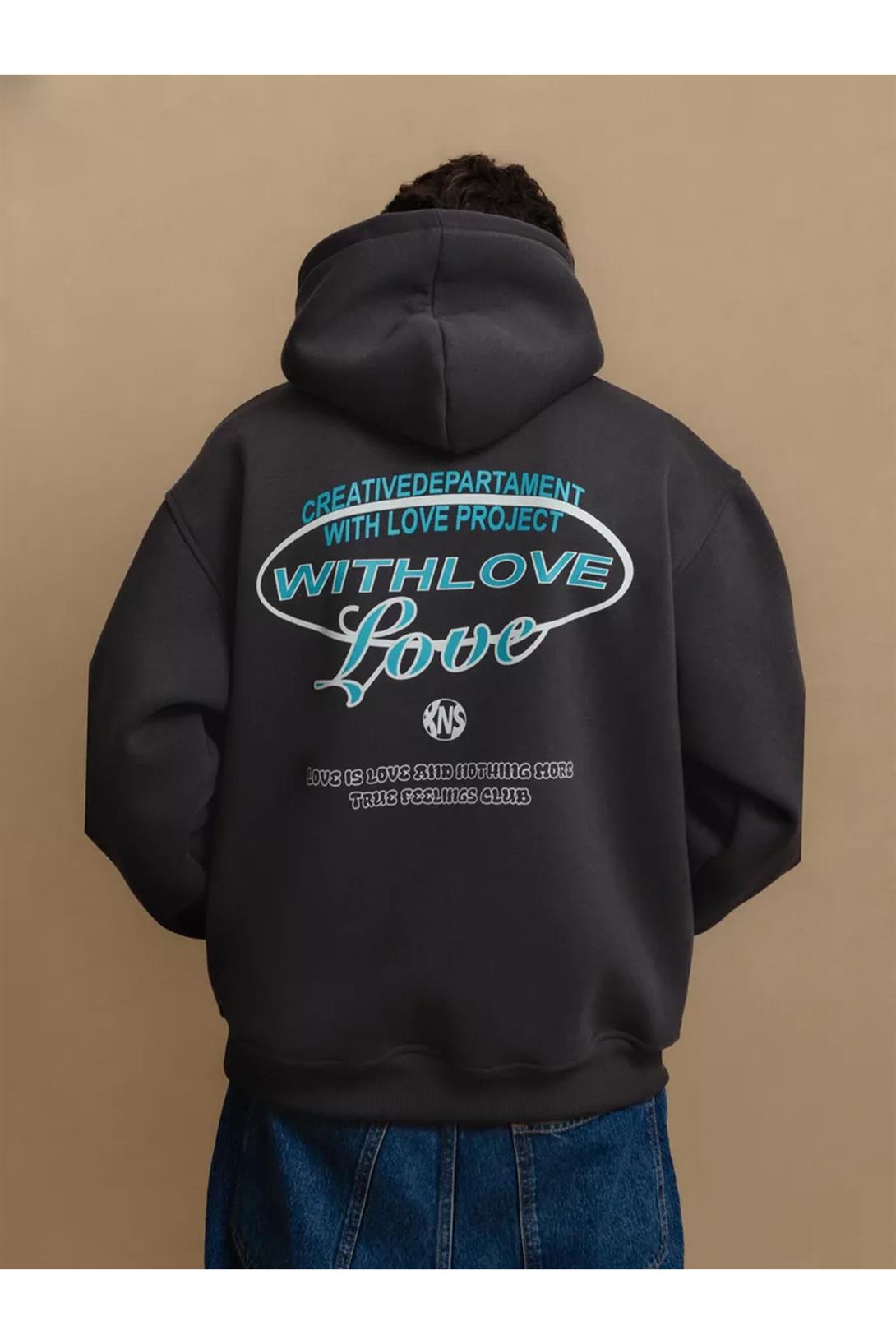 Unisex with Love Sweatshirt Antrasit
