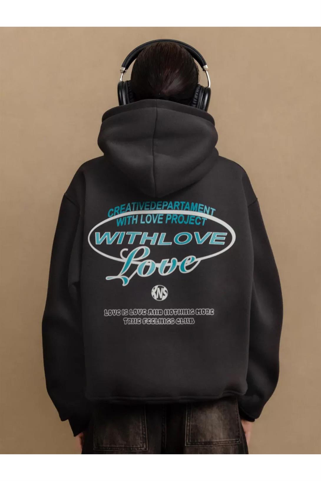 Unisex with Love Sweatshirt Antrasit