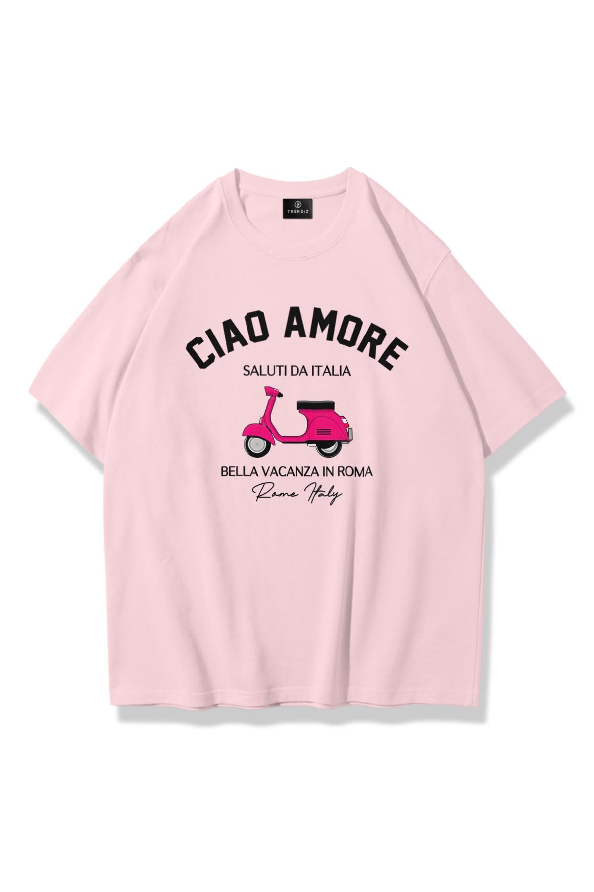 Kadın Ciao Amore Tshirt Pembe