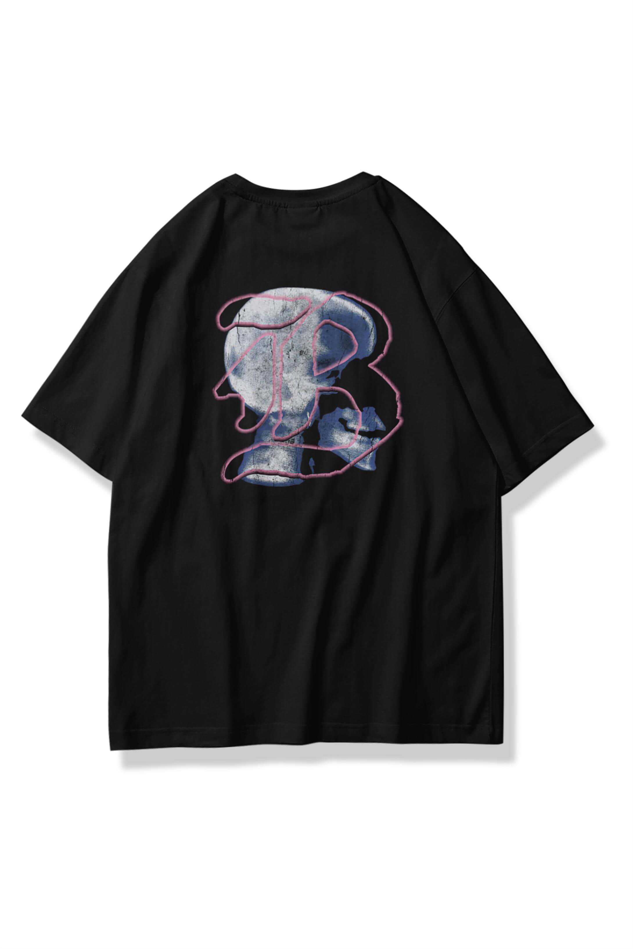 Unisex GodMade Skull Tshirt Siyah