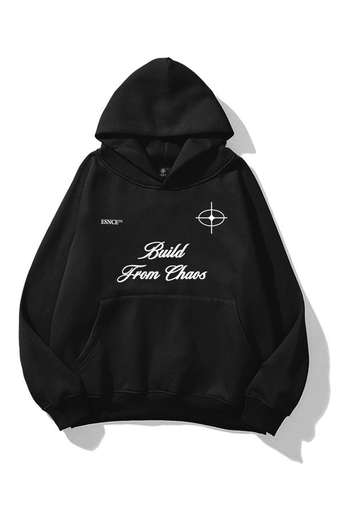 Unisex Build From Chaos Sweatshirt Siyah