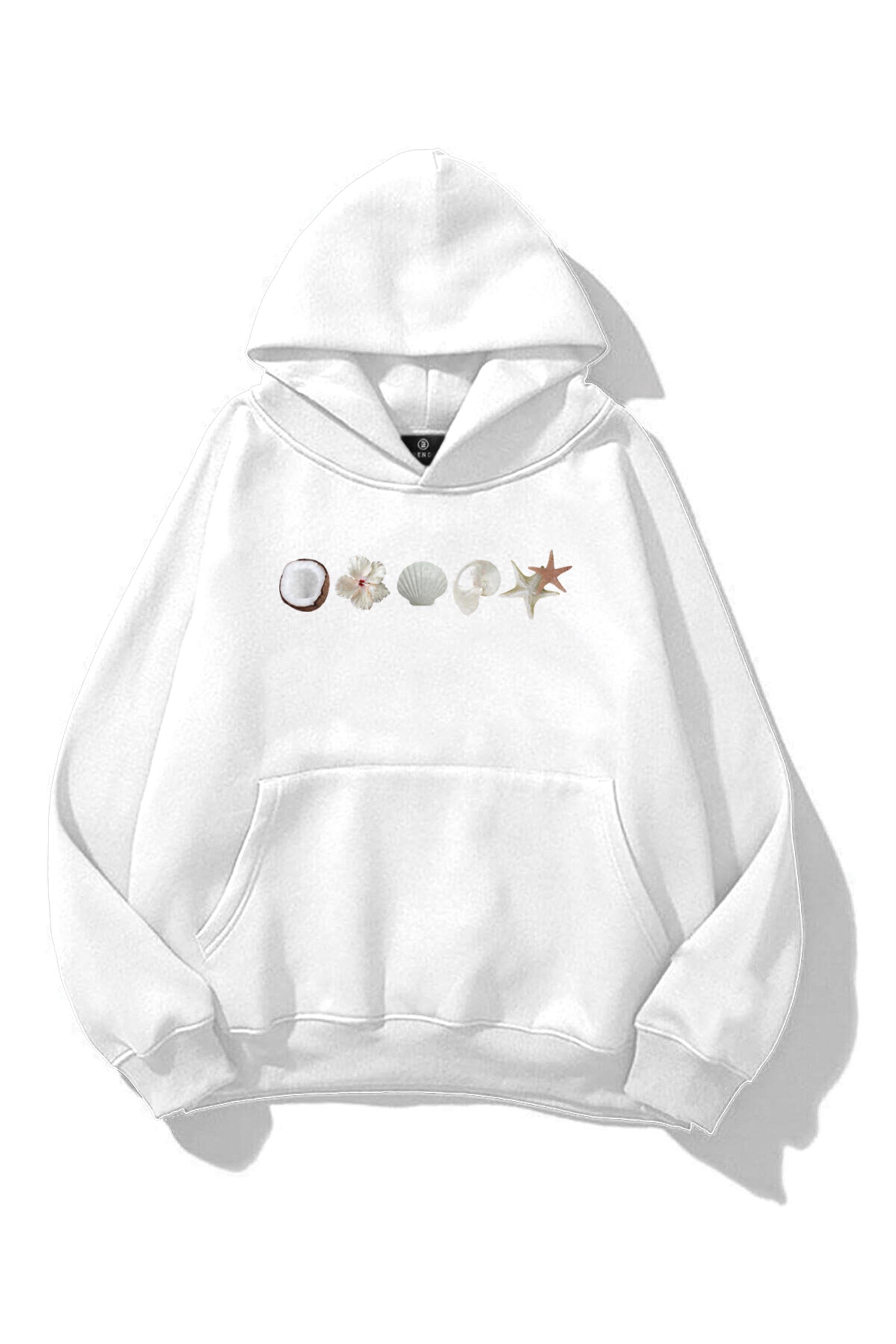 Kadın Sea Shells Sweatshirt Beyaz