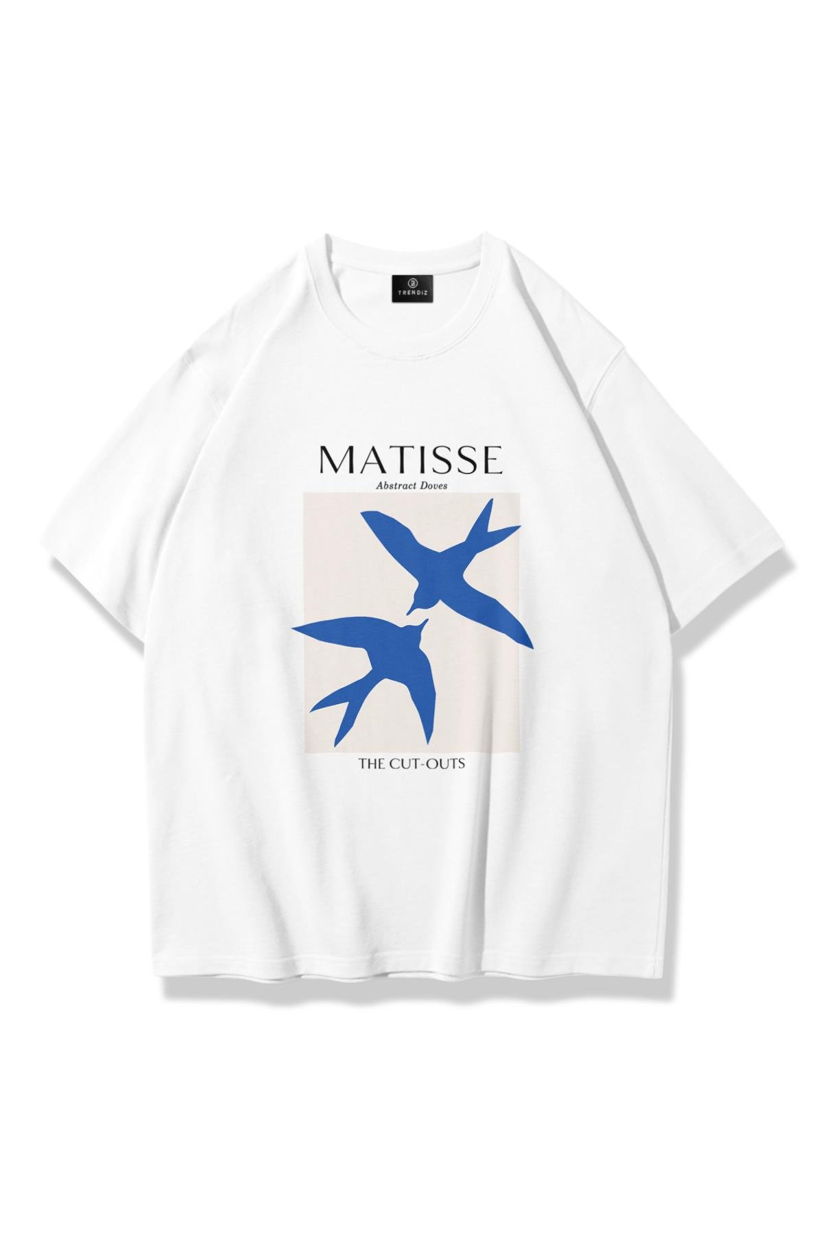 Unisex Matisse Abstract Doves Tshirt Beyaz