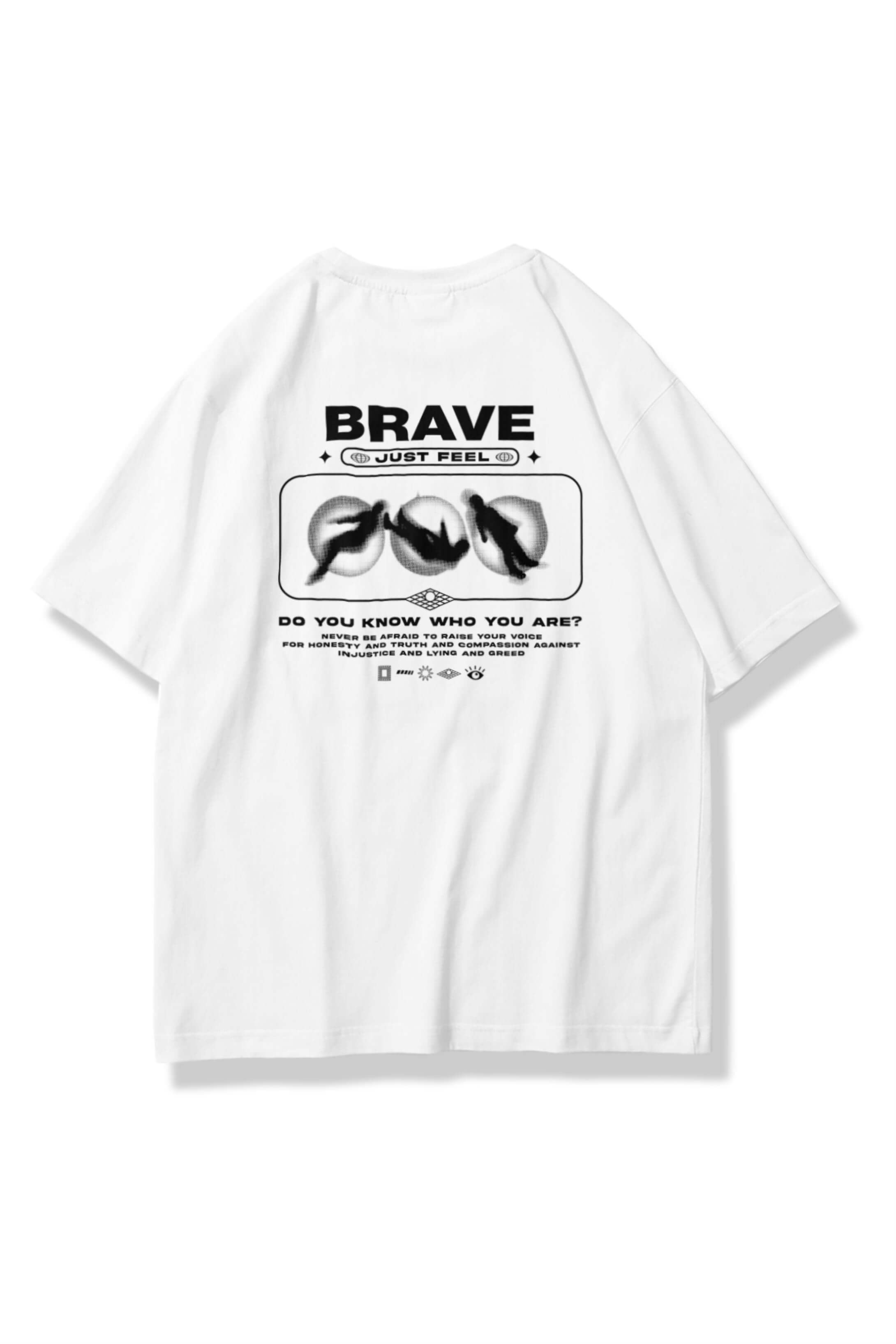 Unisex Brave Tshirt Beyaz 