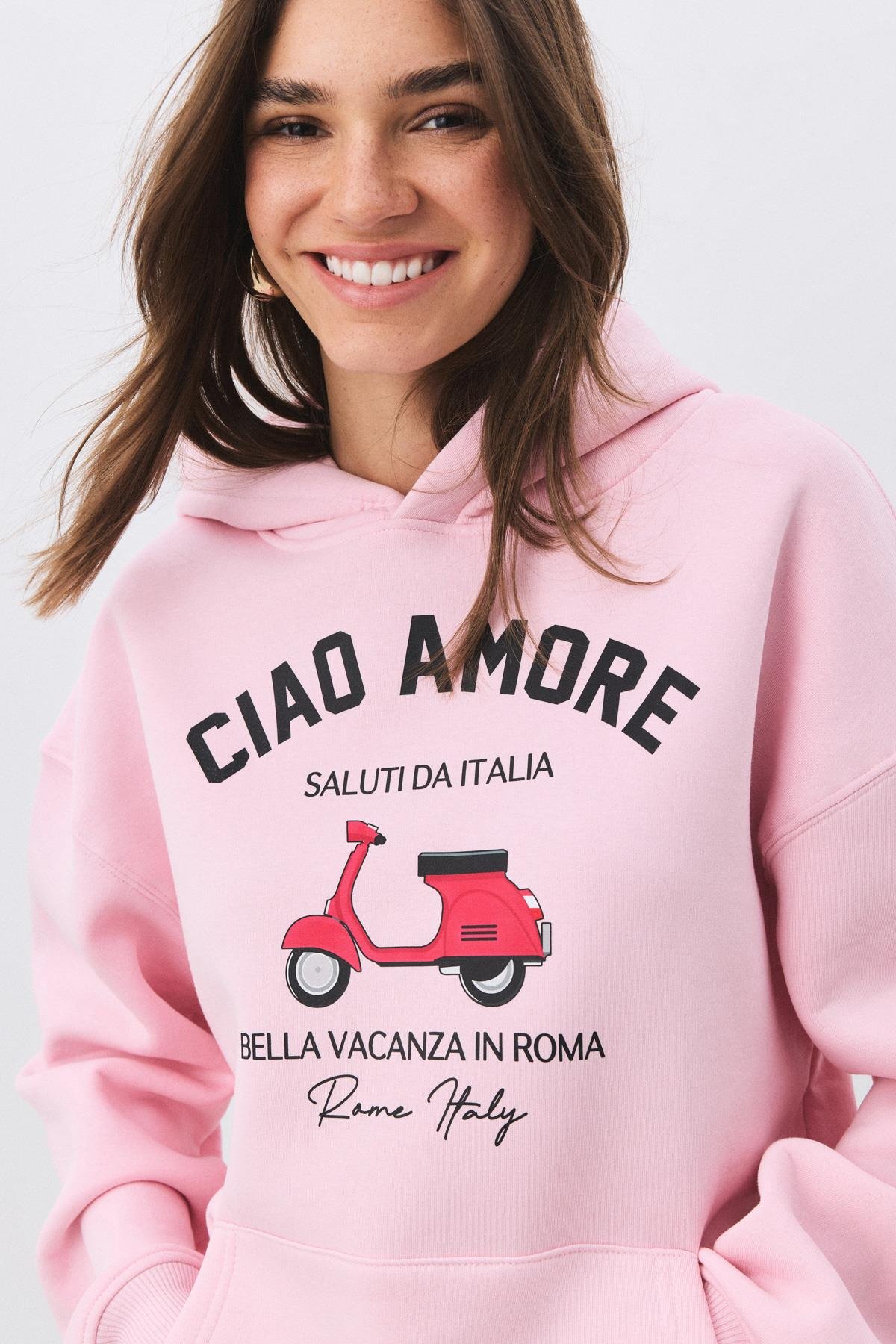 Kadın Ciao Amore Sweatshirt Pembe