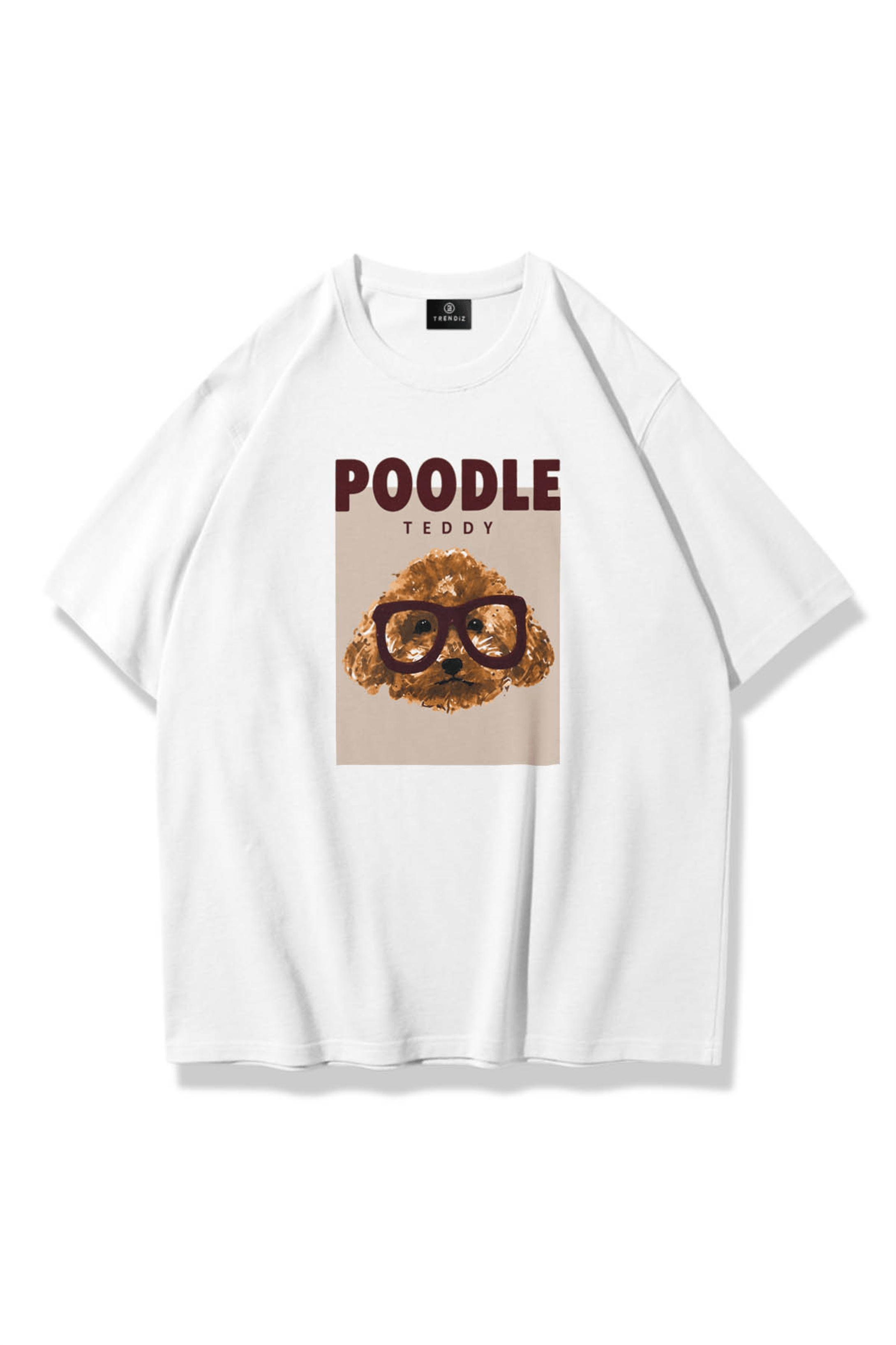 Unisex Poodle Teddy Tshirt Beyaz