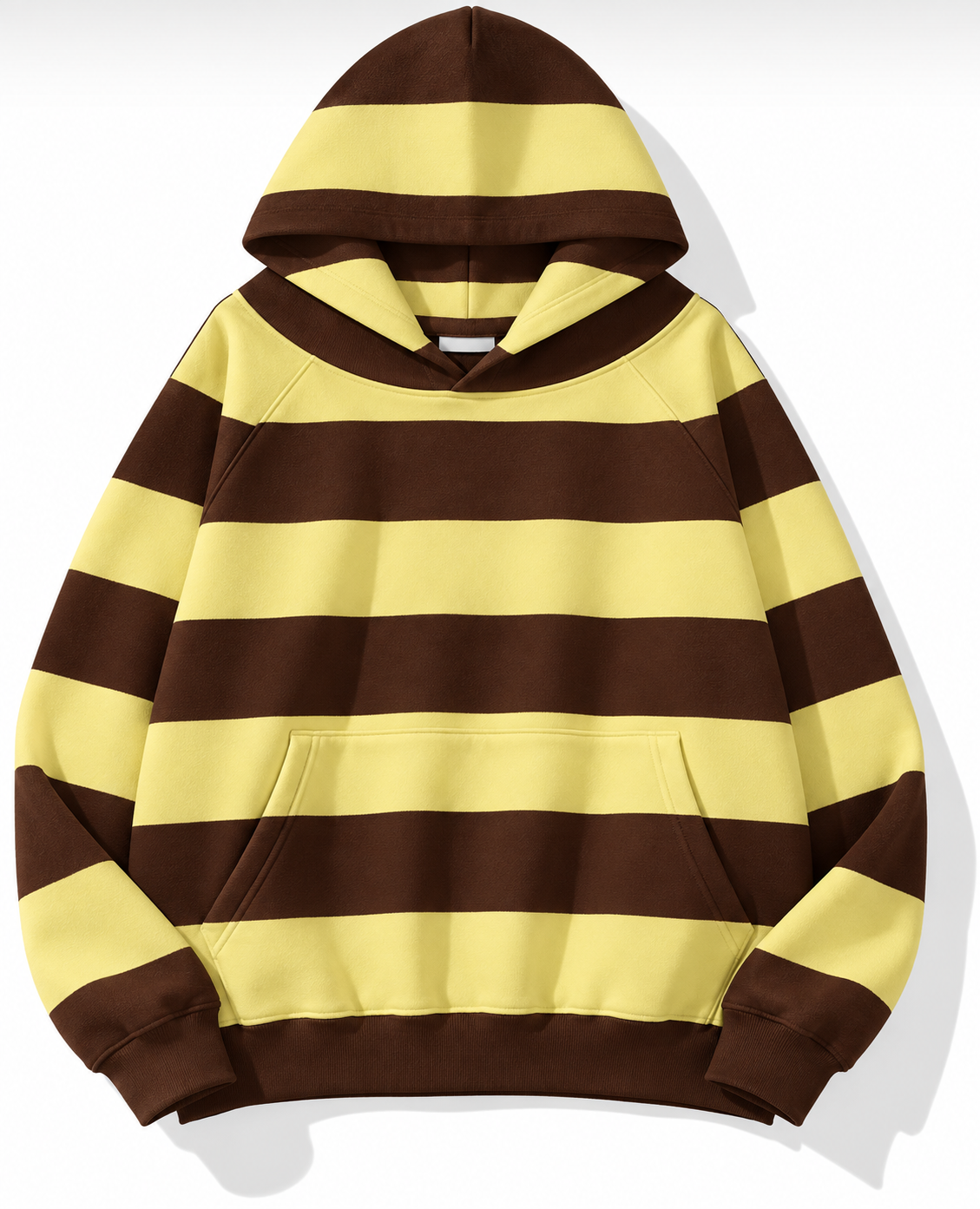 Kadın Kalın Çizgili Sweatshirt Sarı Kahverengi