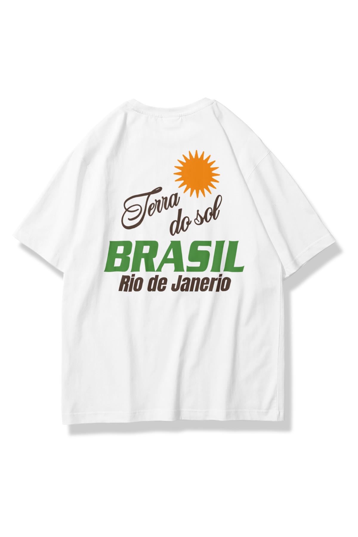 Unisex Brasil Tshirt Beyaz