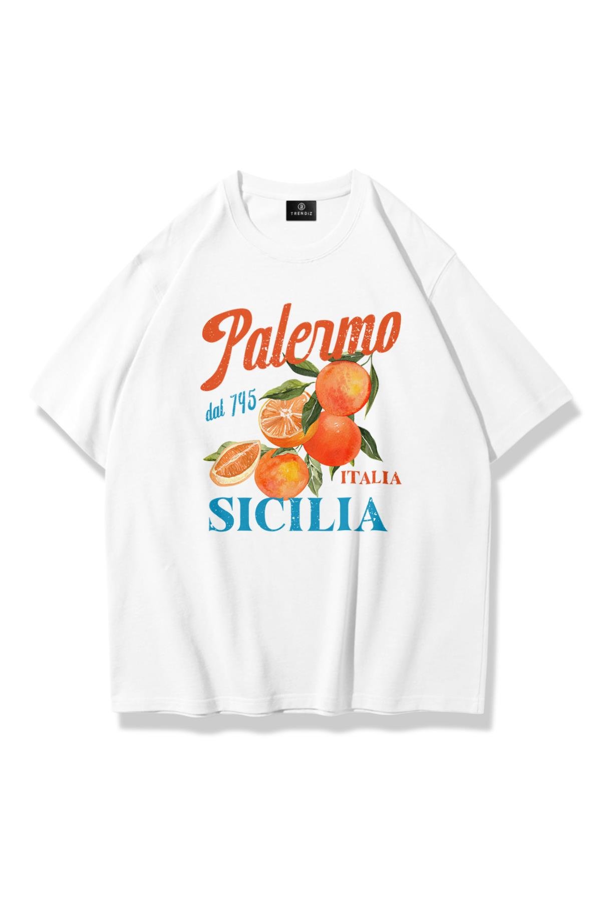 Unisex Palermo Sicilia Tshirt Beyaz