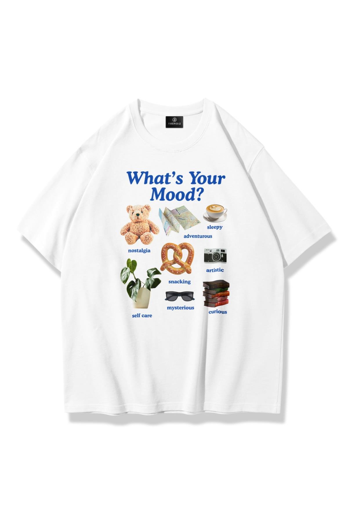 Kadın Whats Your Mood Tshirt Beyaz