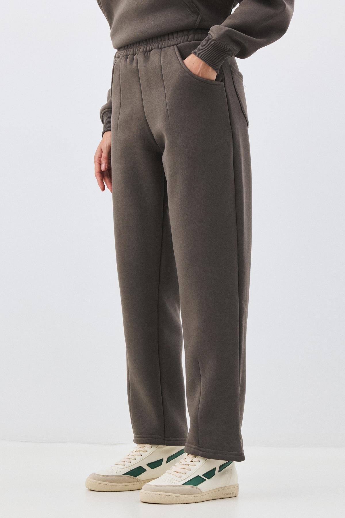 Kadın Premium Cep Detaylı Eşofman Altı Antrasit 2033