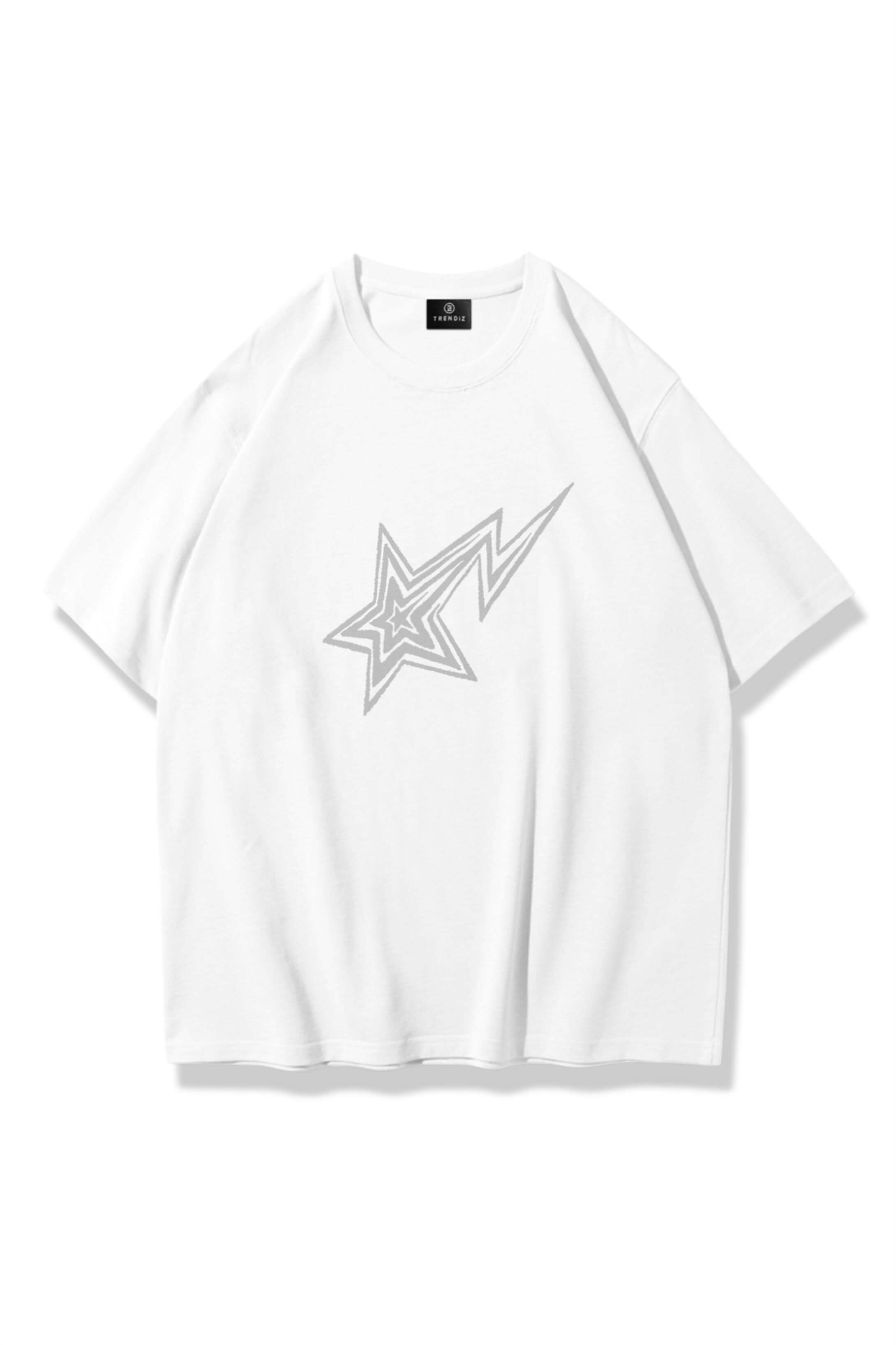 Unisex Shooting Star Tshirt Beyaz