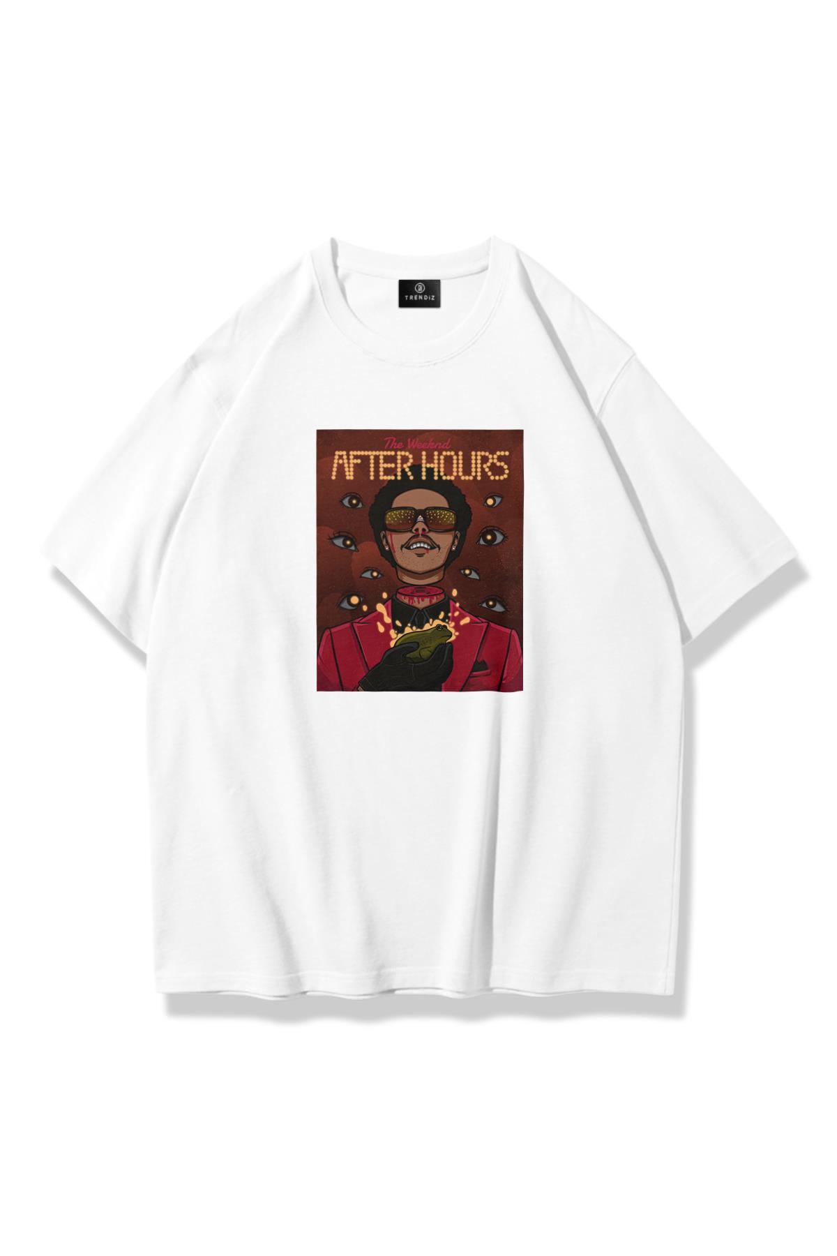 Unisex The Weeknd After Hours Tshirt Beyaz