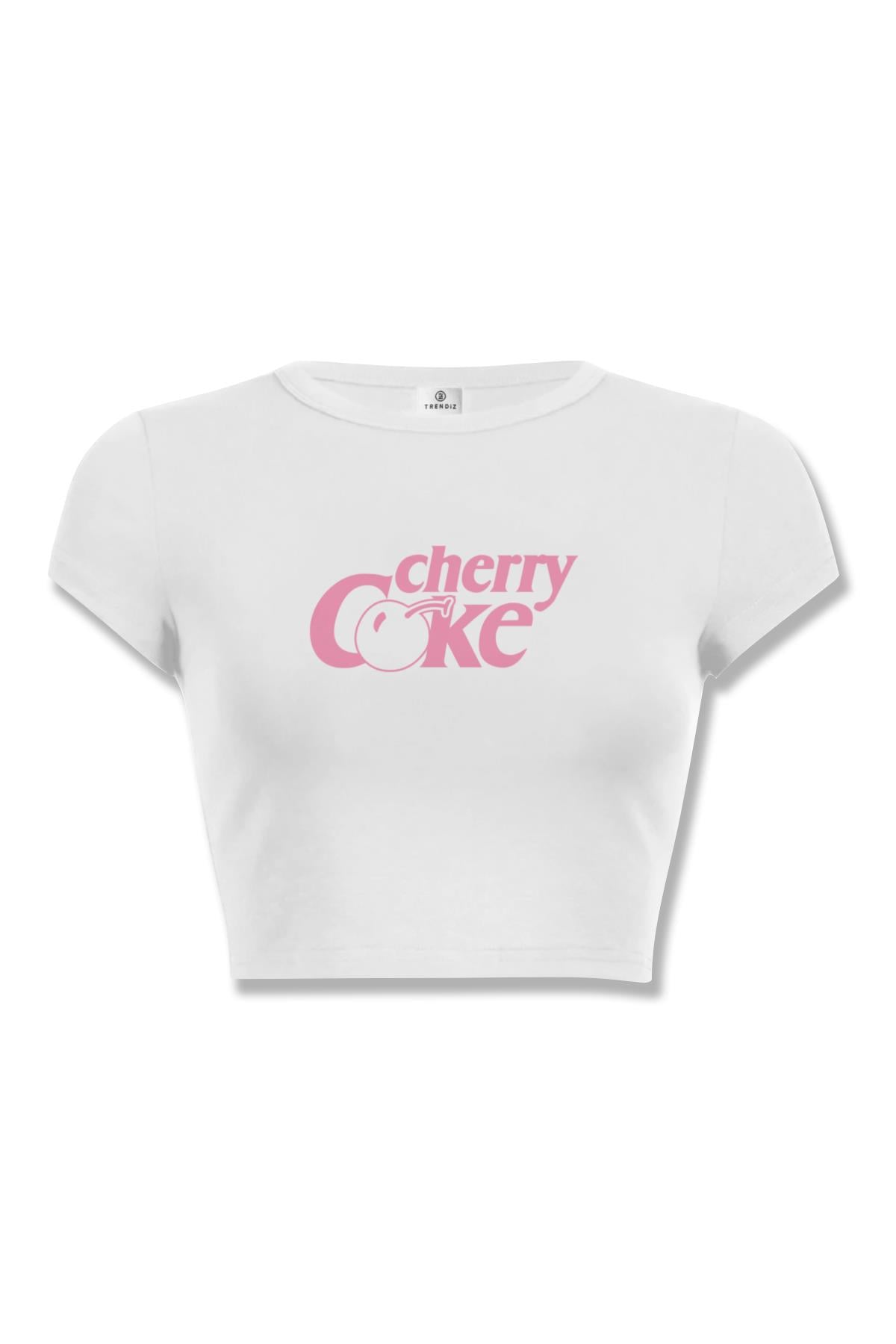 Kadın Cherry Coke Crop Beyaz