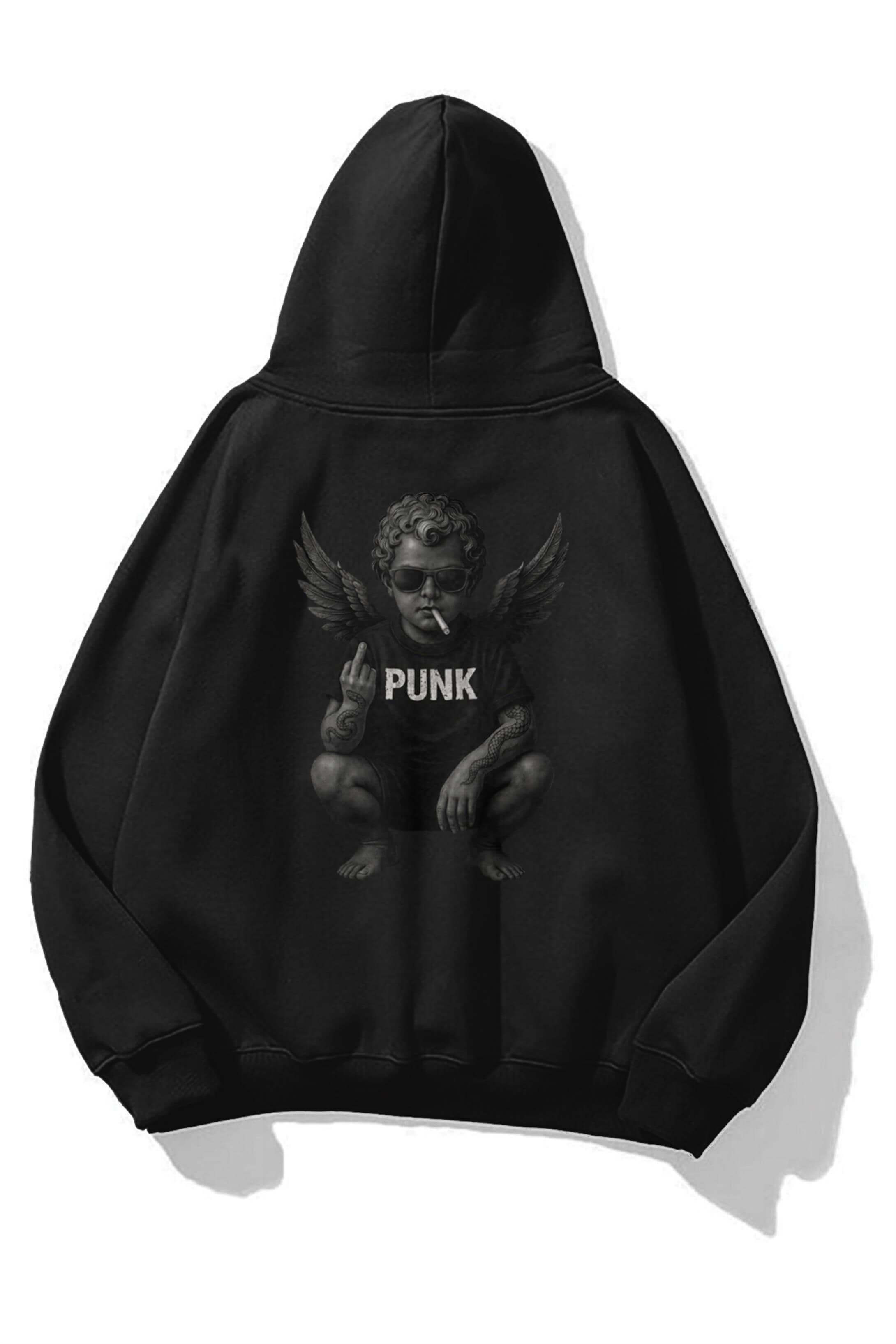 Unisex Punk Sweatshirt Siyah