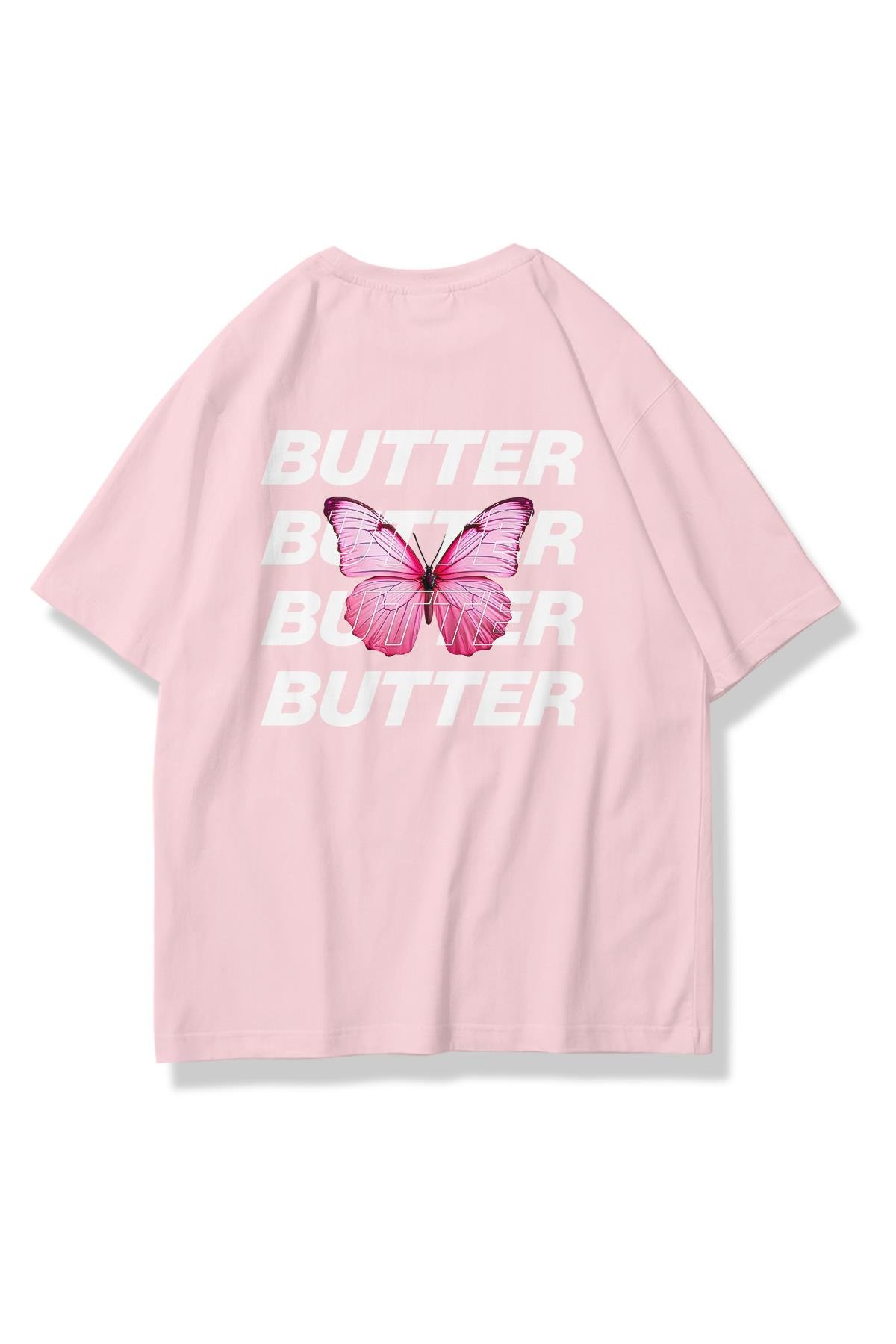 Unisex Pink Butter Tshirt Pembe