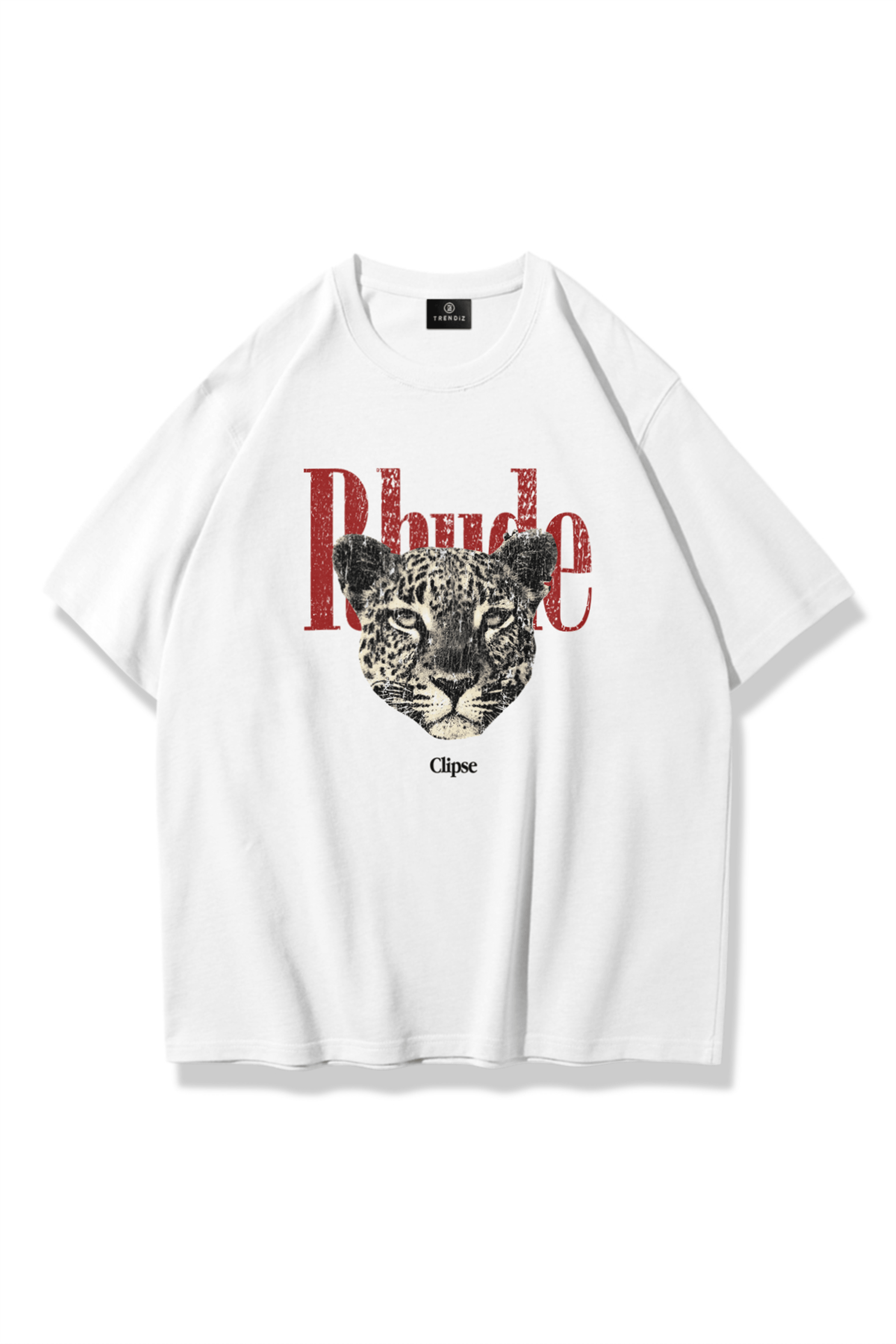 Unisex Rhude Leopar Tshirt Beyaz