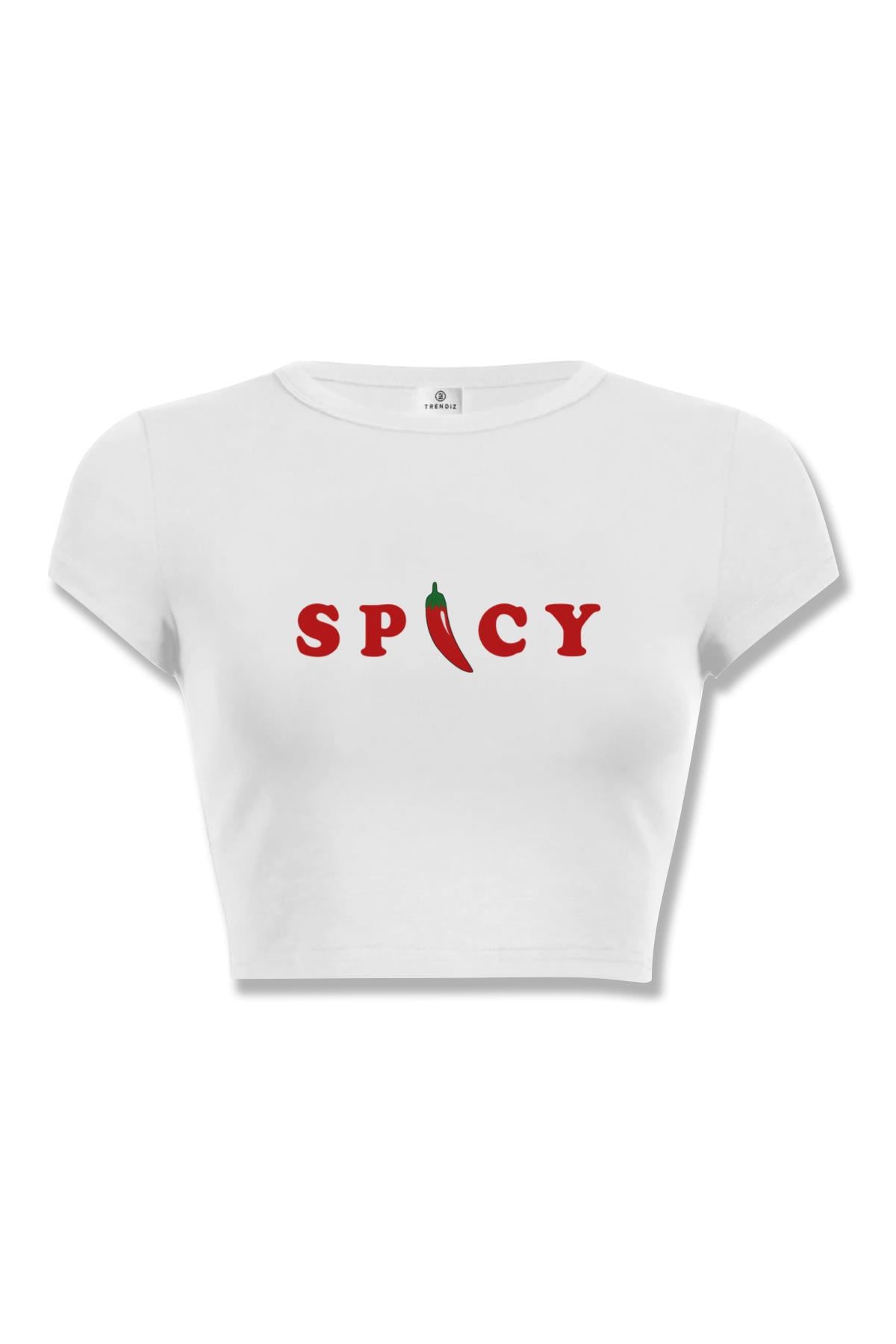 Kadın Spicy Retro Crop Beyaz