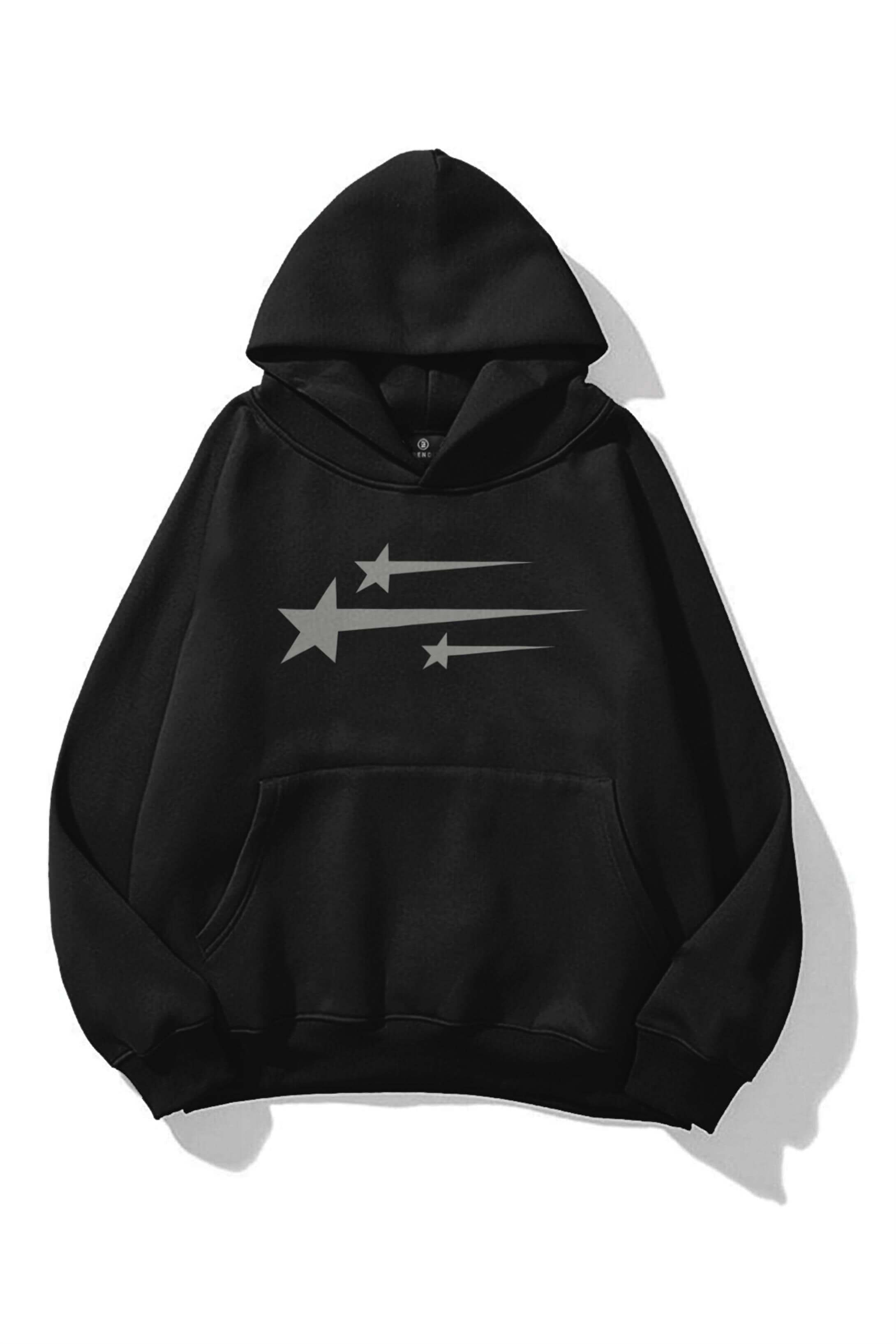 Unisex Three Stars Sweatshirt Siyah