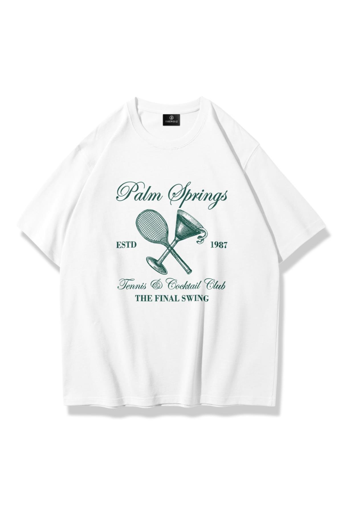 Kadın Palm Springs Tshirt Beyaz