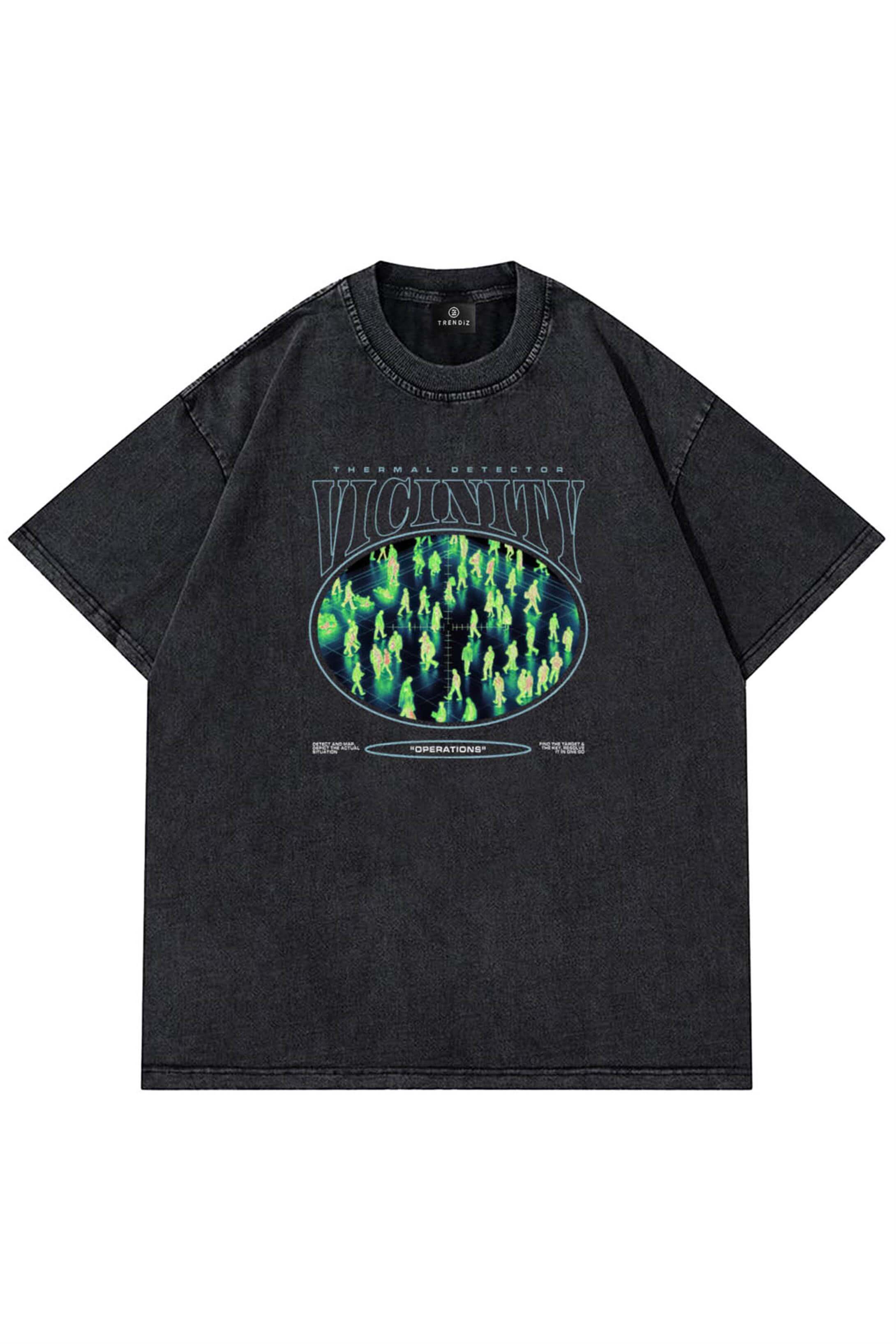 Unisex Thermal Vicinity Yıkamalı Tshirt Antrasit