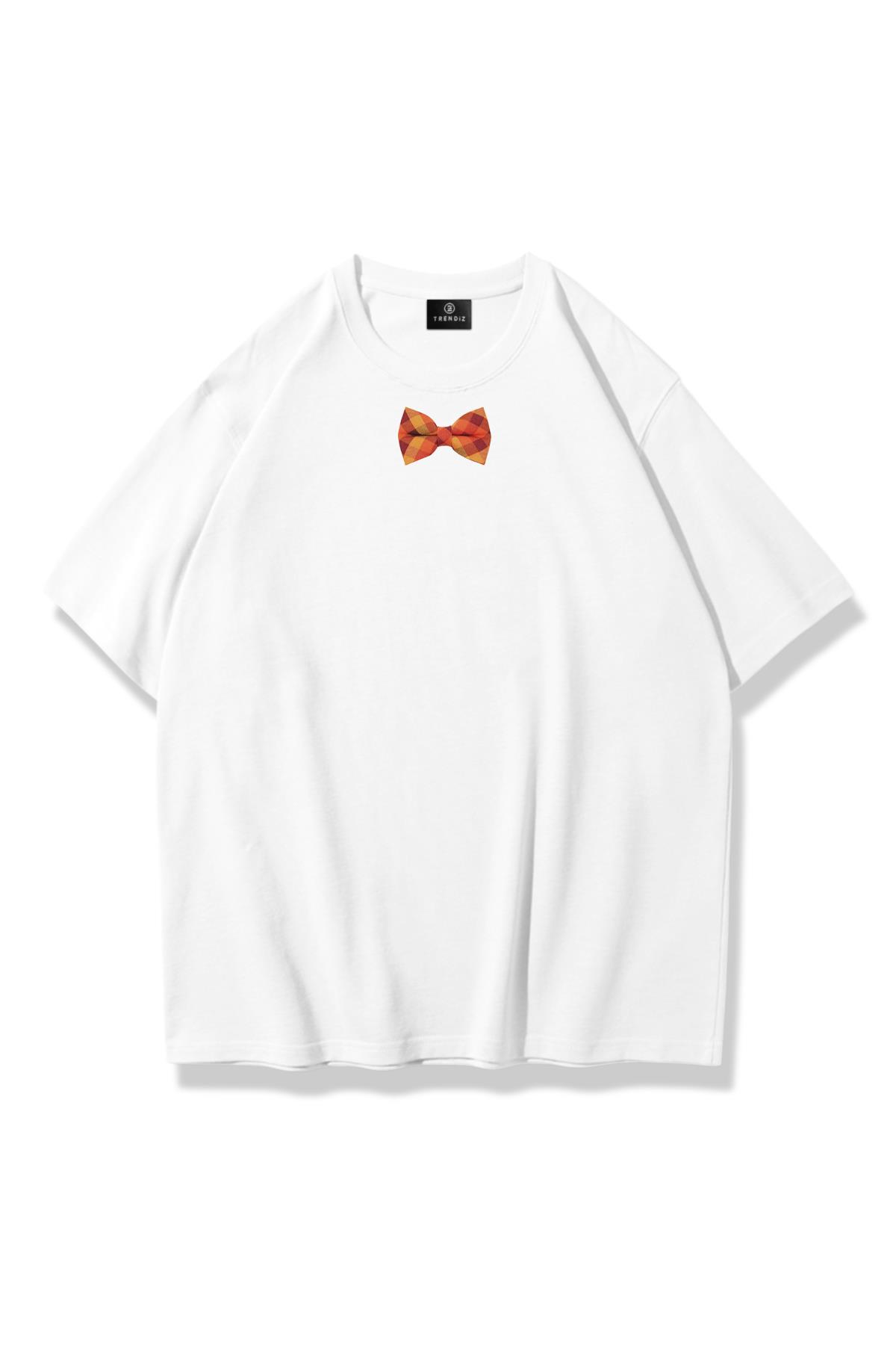 Kadın Papyon Tshirt Beyaz