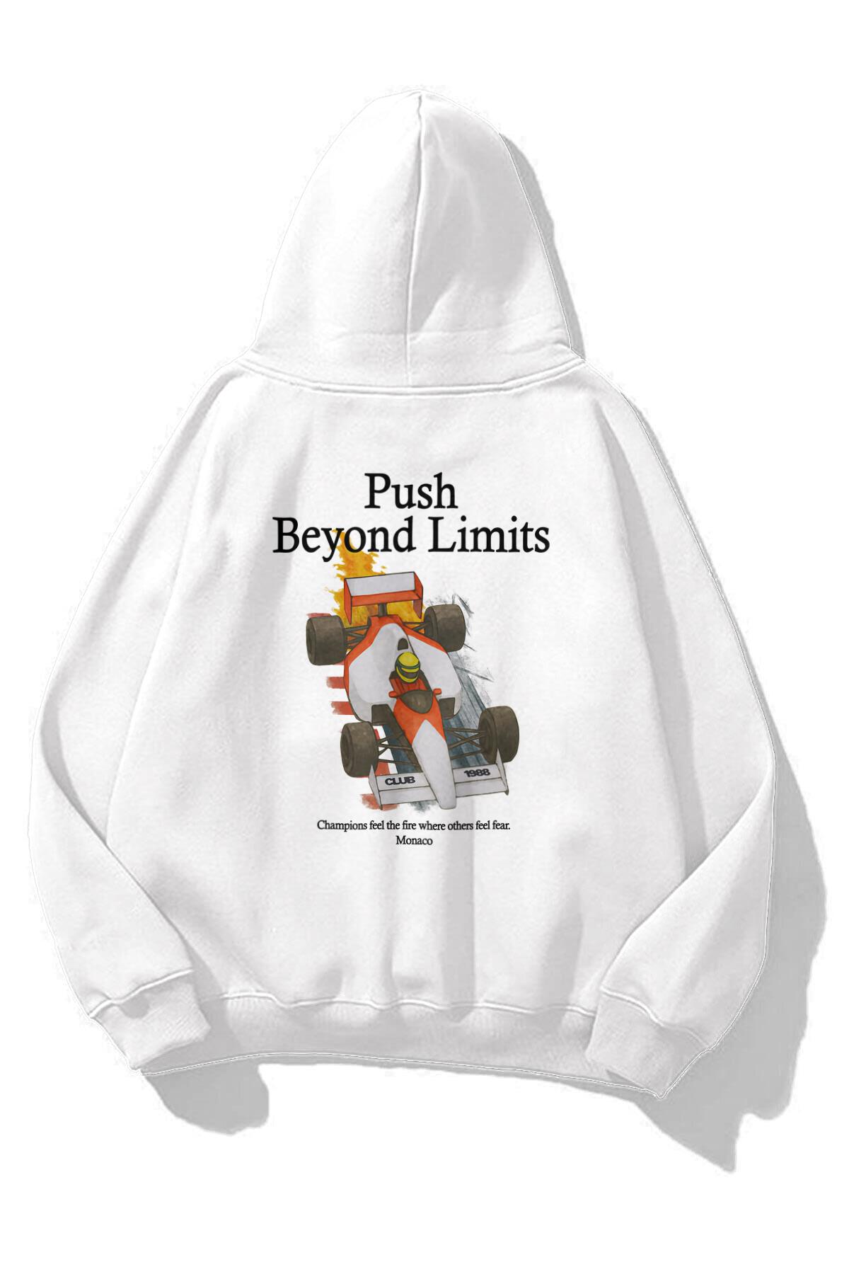 Unisex Push Beyond Limits Sweatshirt Beyaz