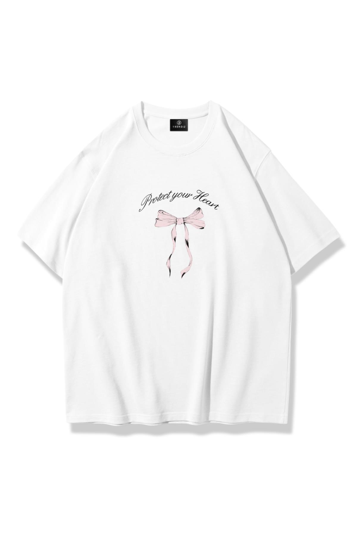 Kadın Protect Your Heart Tshirt Beyaz