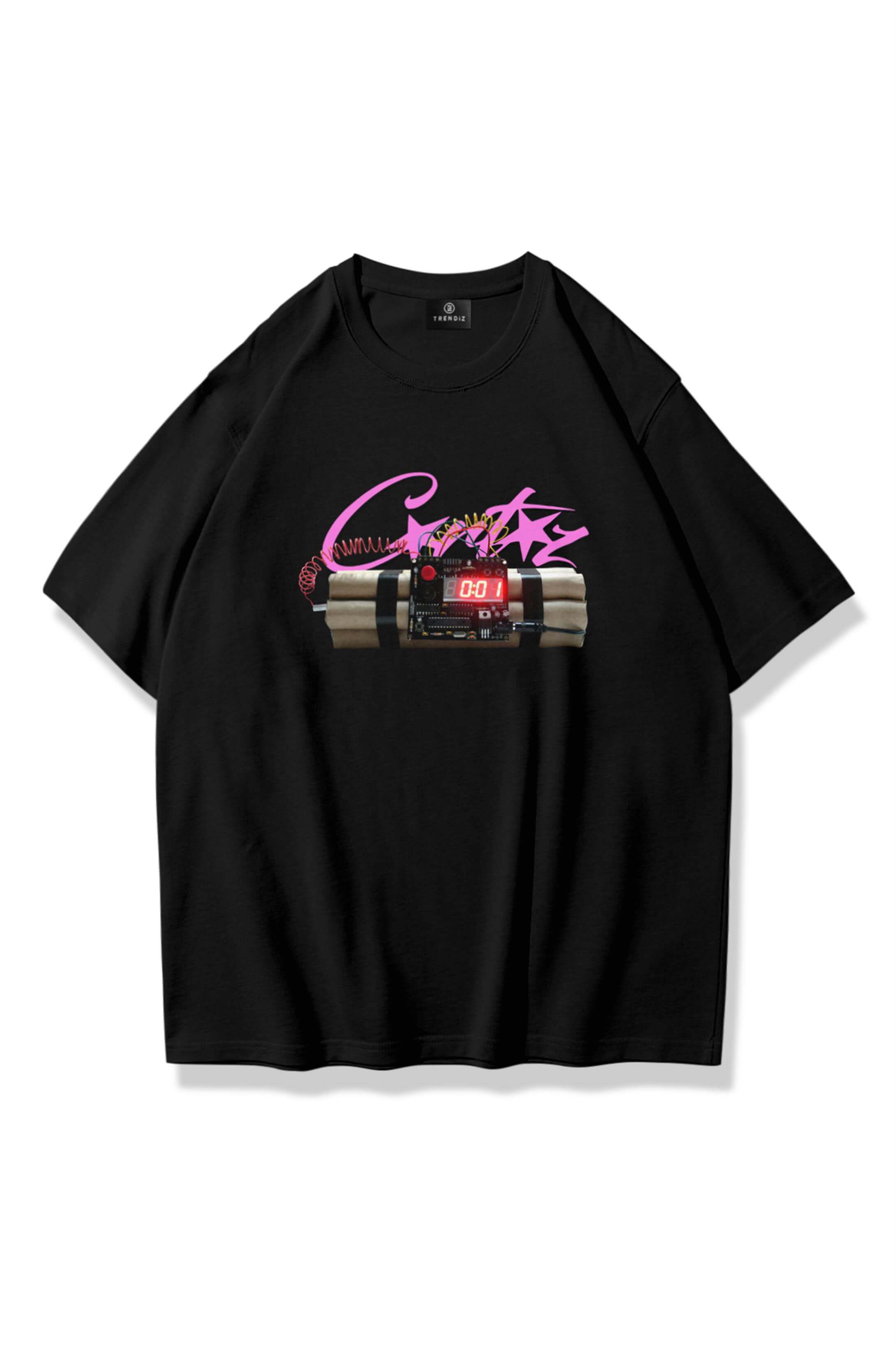 Unisex Time Bomb Tshirt Siyah