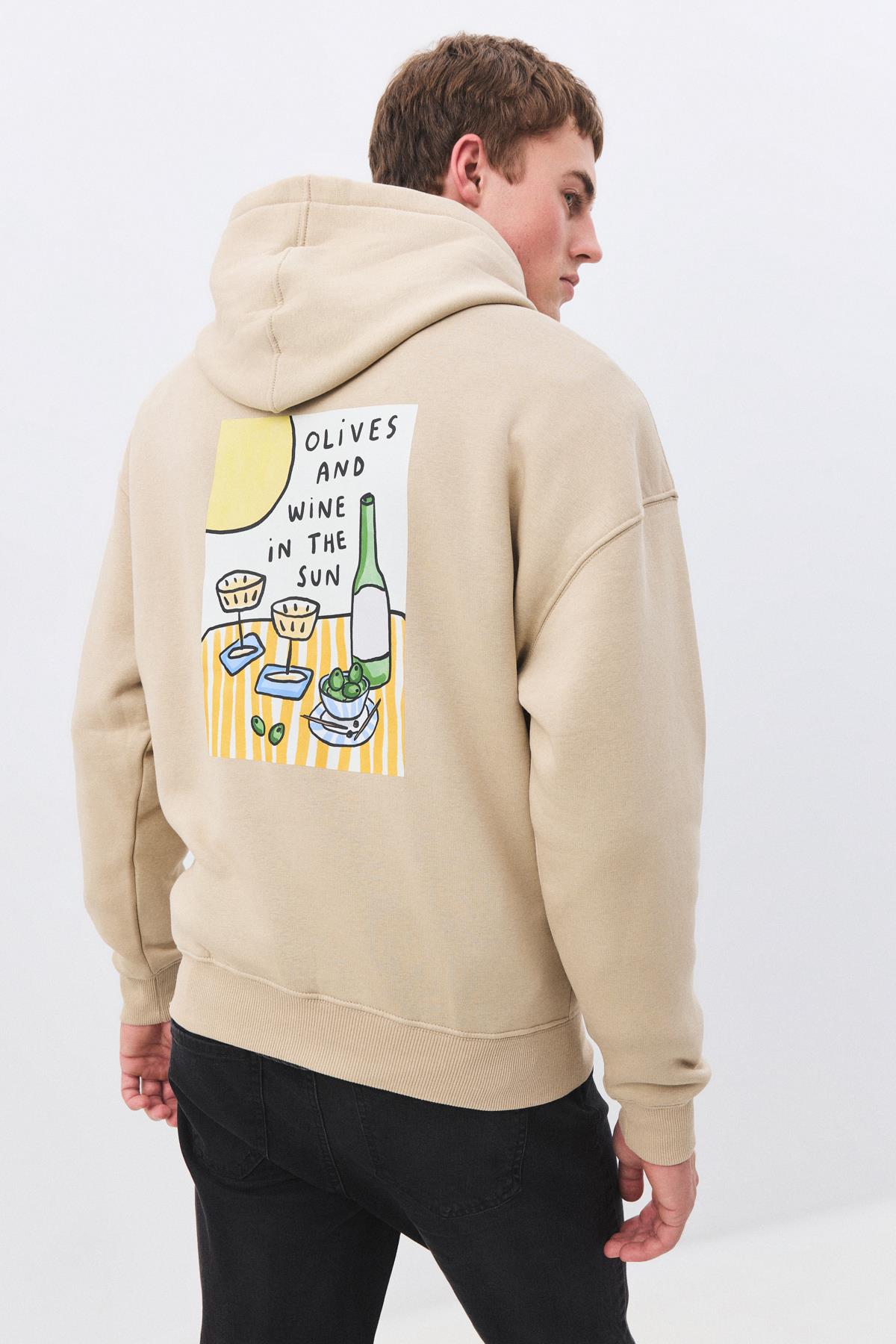 Kadın Olives and Wine Sweatshirt Taş