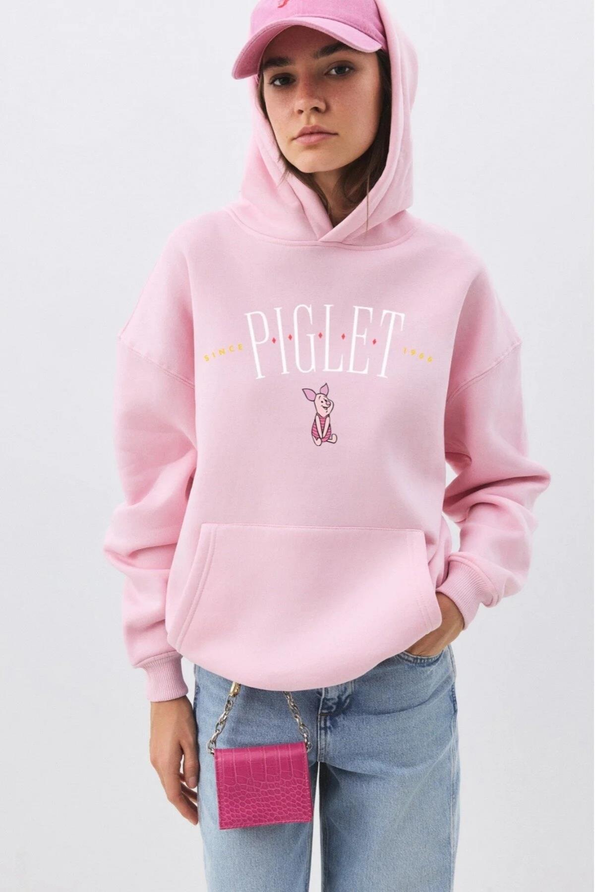 Kadın Piglet Pembe Sweatshirt