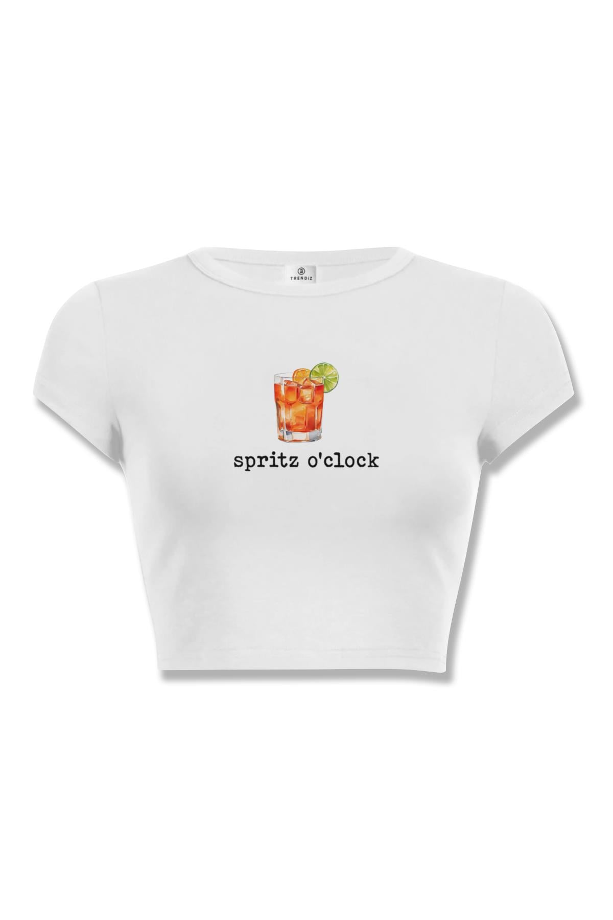 Kadın Spiritz o Clock Crop Beyaz