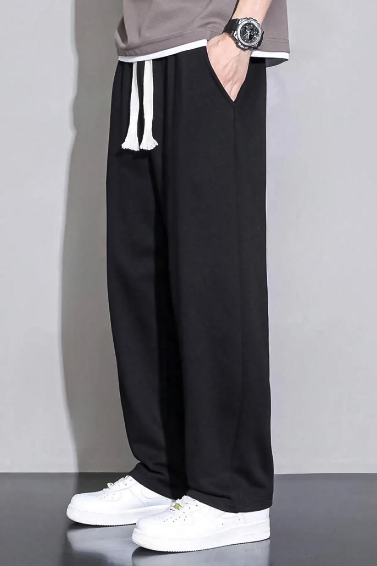 Erkek Bol Paça Eşofman Altı Siyah 2042