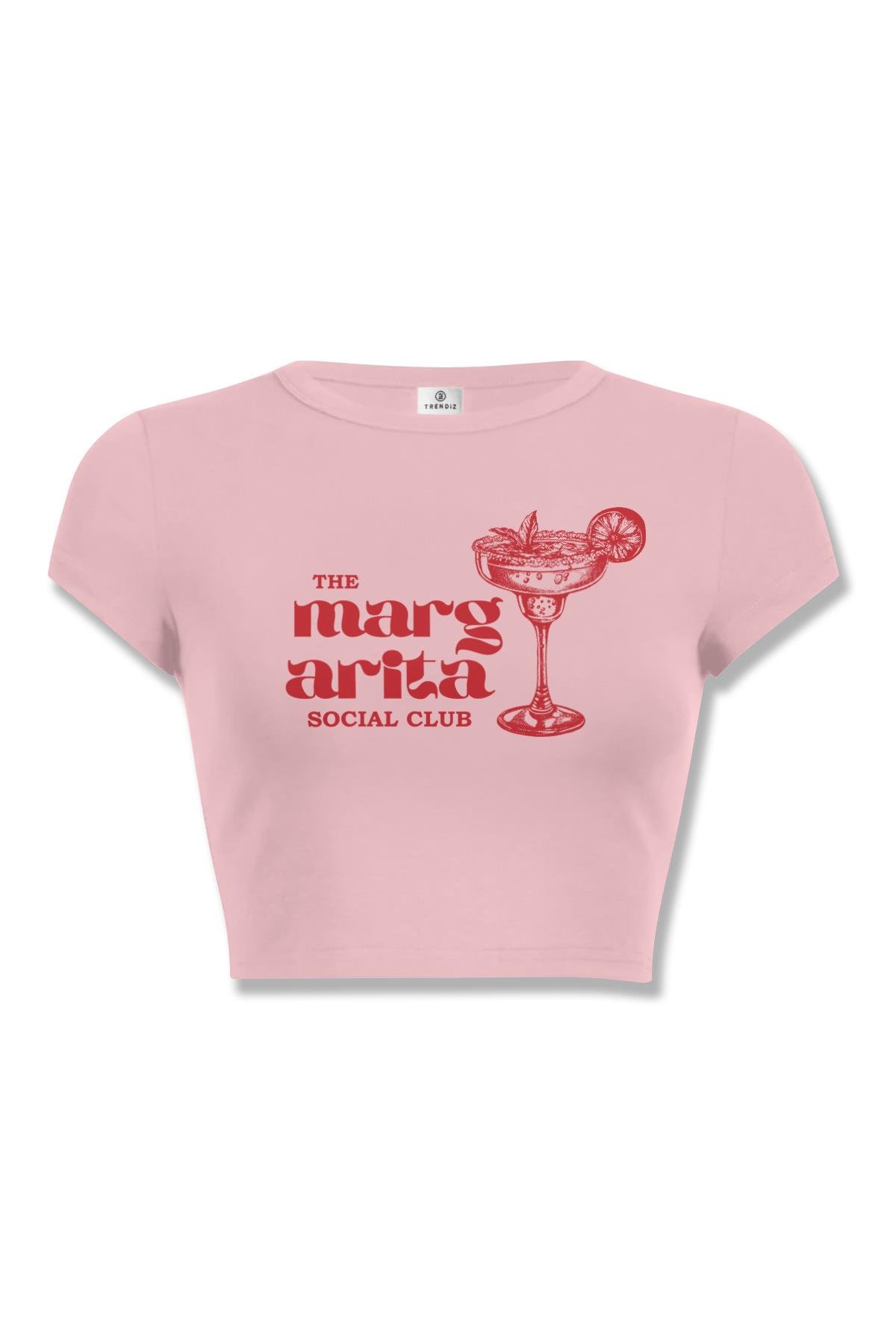 Kadın Margarita Social Club Crop Pembe