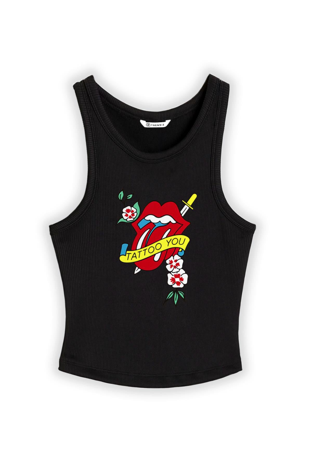 Kadın Tattoo You Askılı Atlet Siyah 9013
