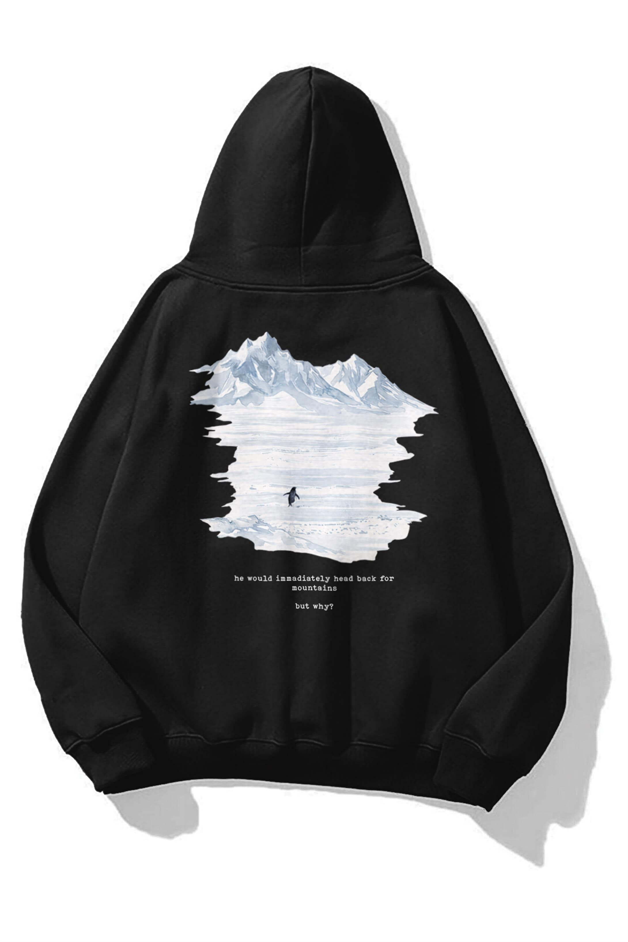 Unisex Lone Penguin Sweatshirt Siyah