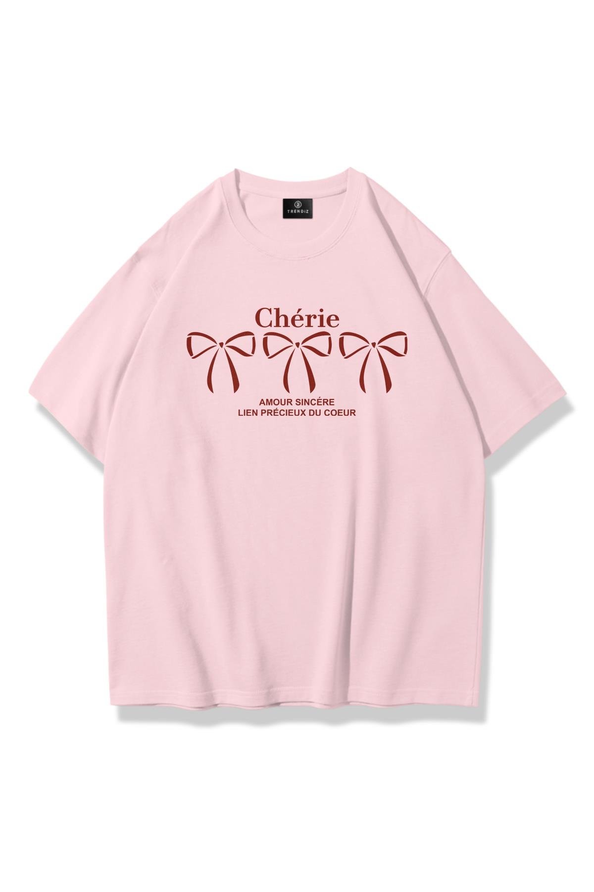 Unisex Cherie Tshirt Pembe