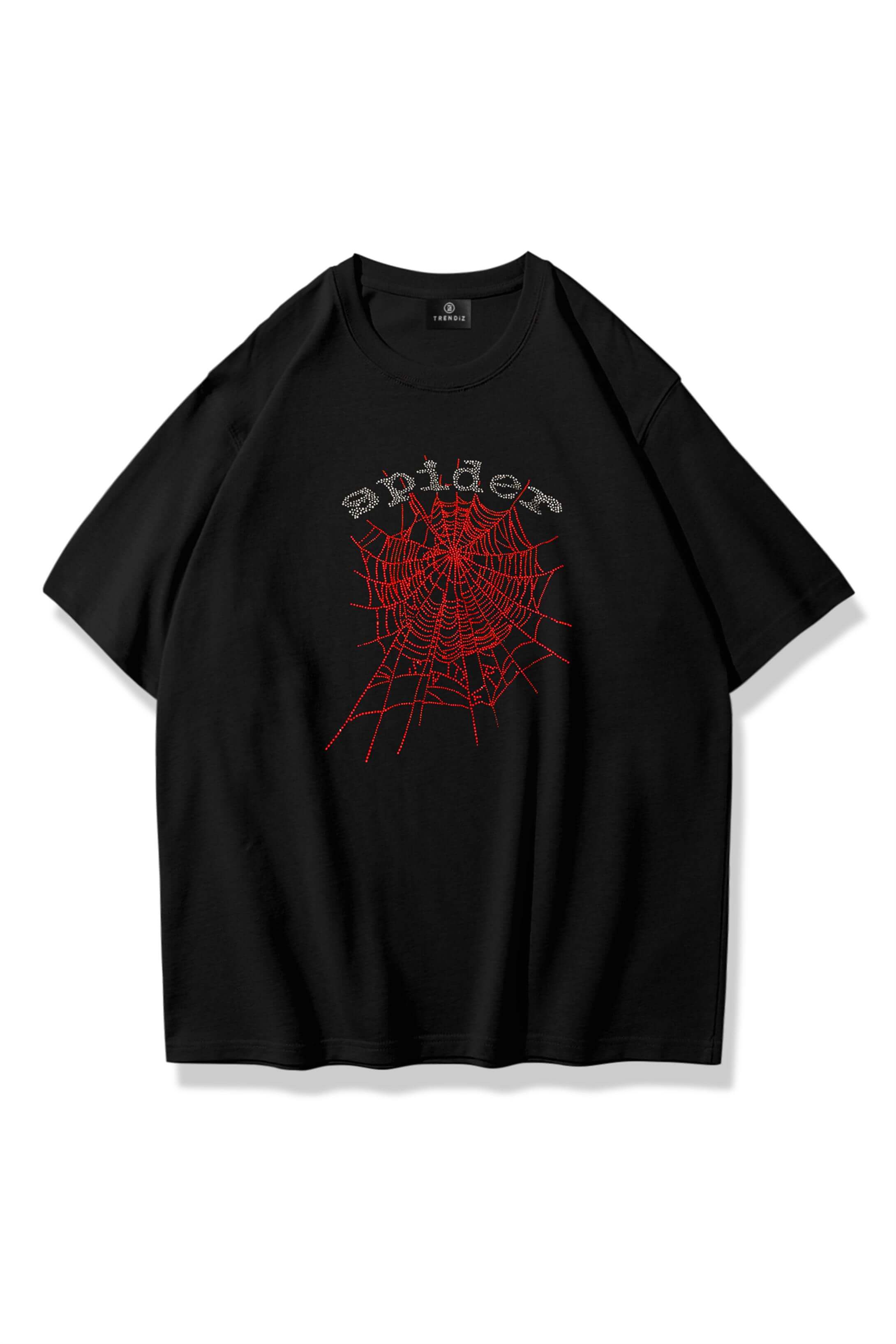 Unisex Spider Red Tshirt Siyah