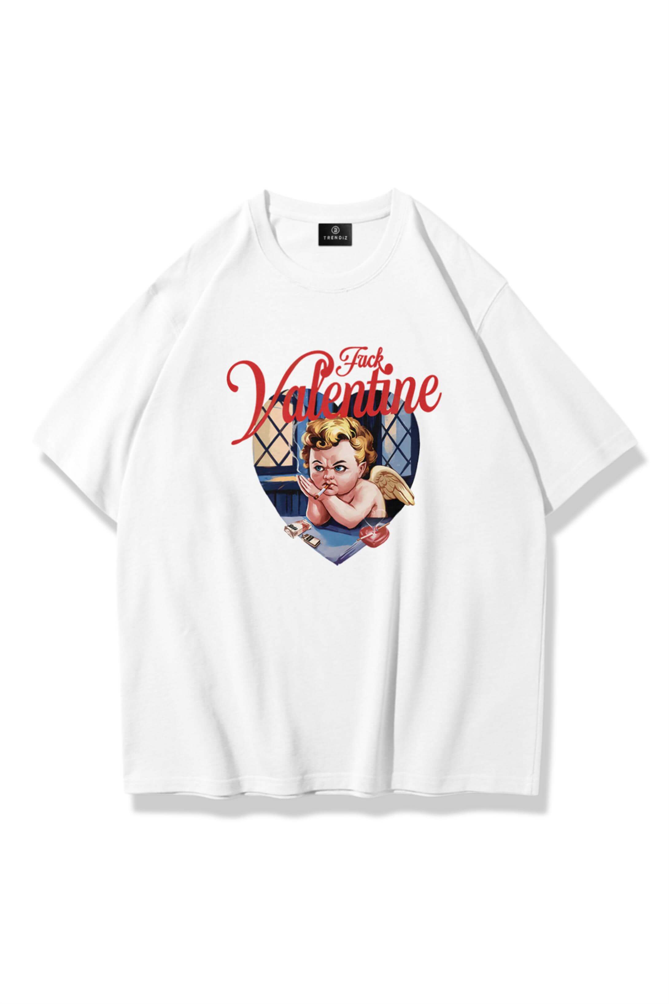 Kadın Fck Valentine Tshirt Beyaz