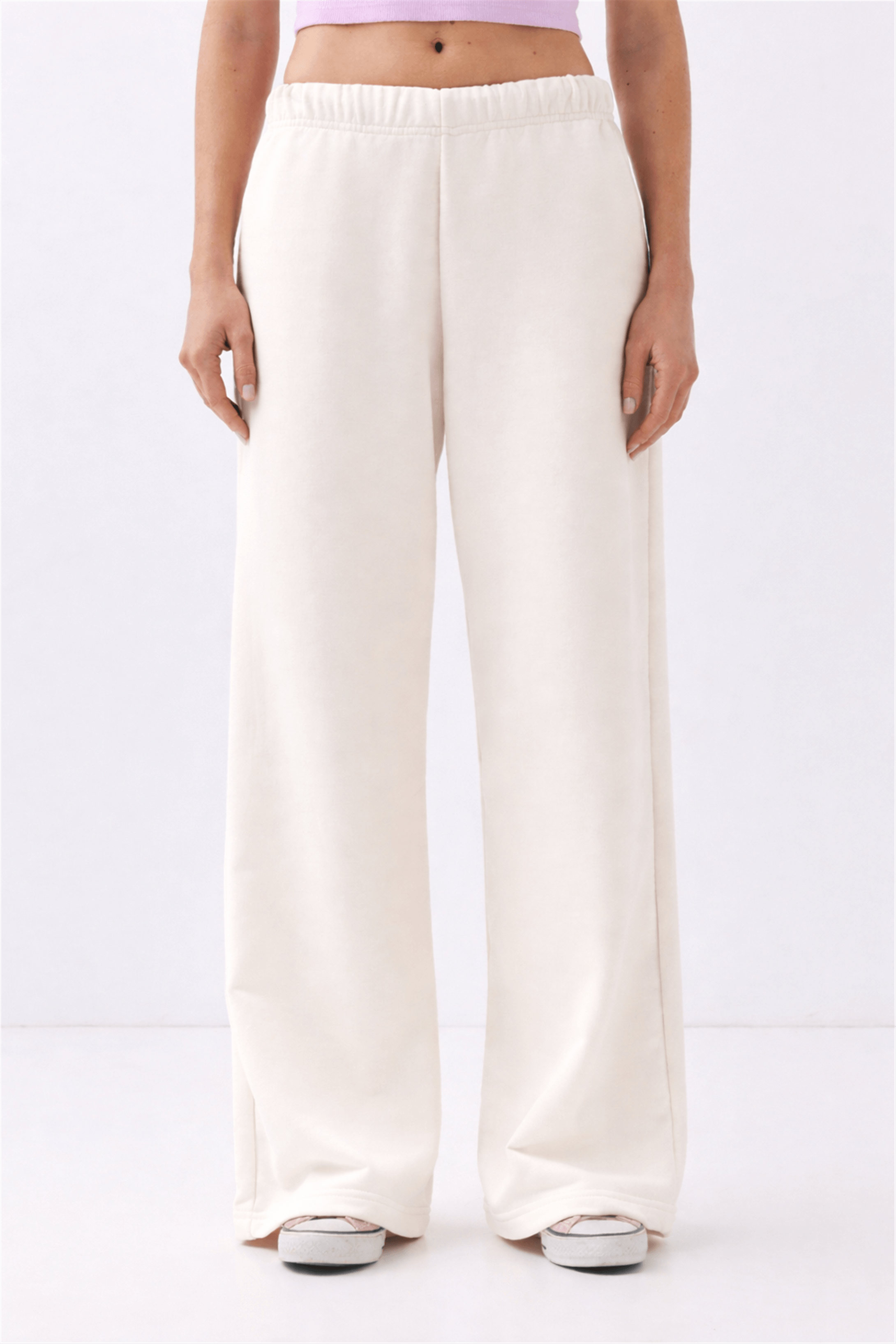 Kadın Bol Paça Eşofman Altı Beyaz 2013