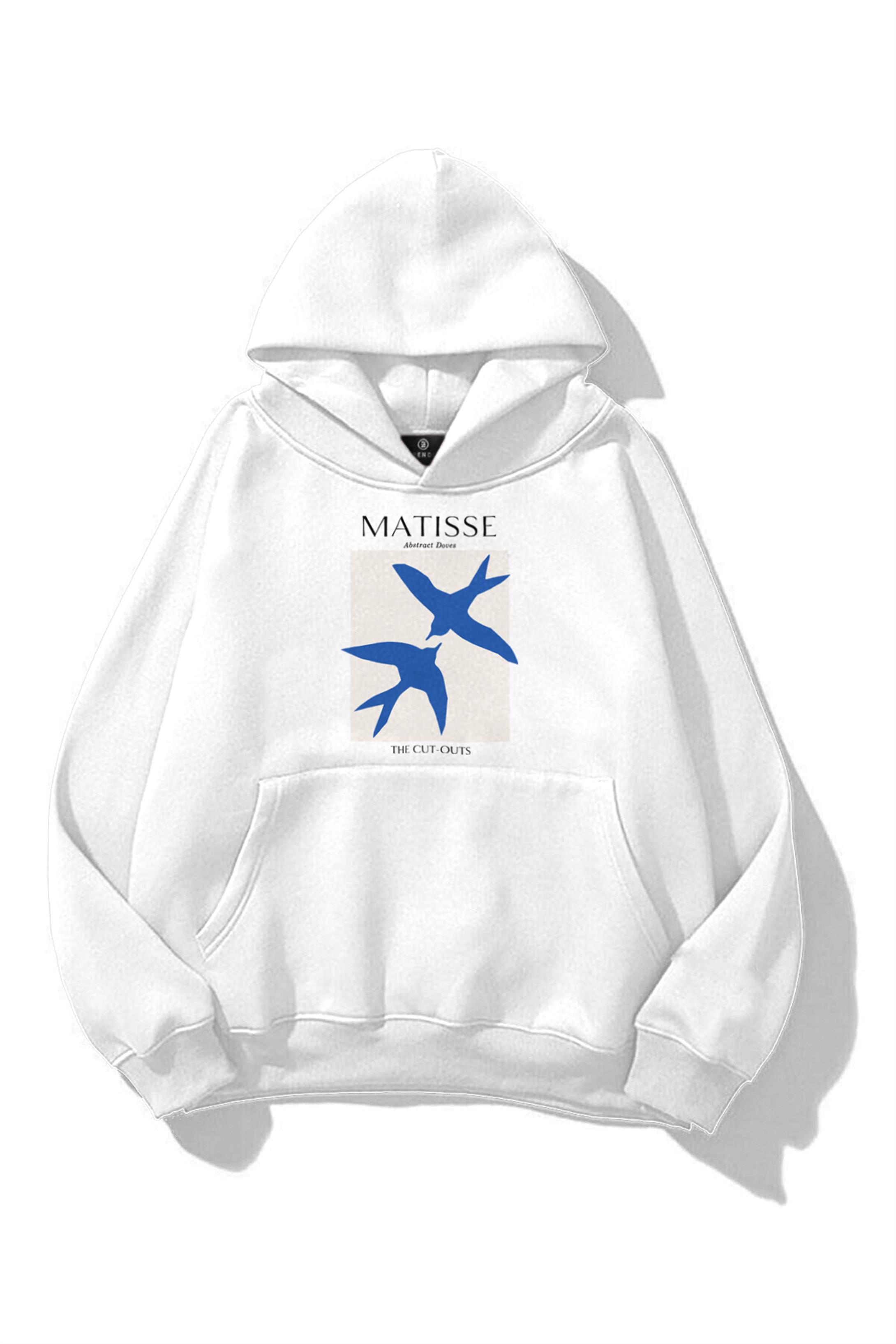 Unisex Matisse Abstract Doves Sweatshirt Beyaz