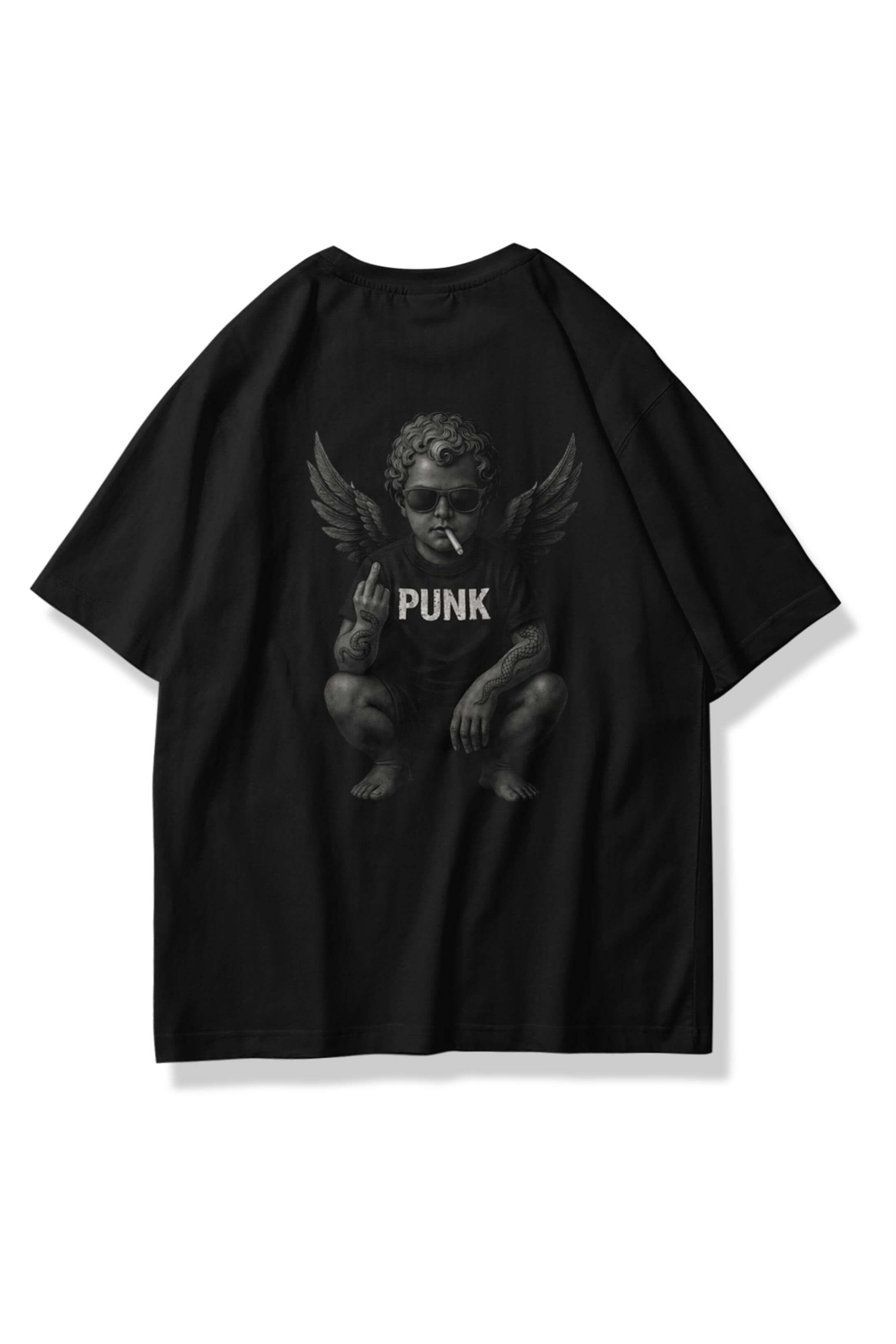 Unisex Punk Tshirt Siyah