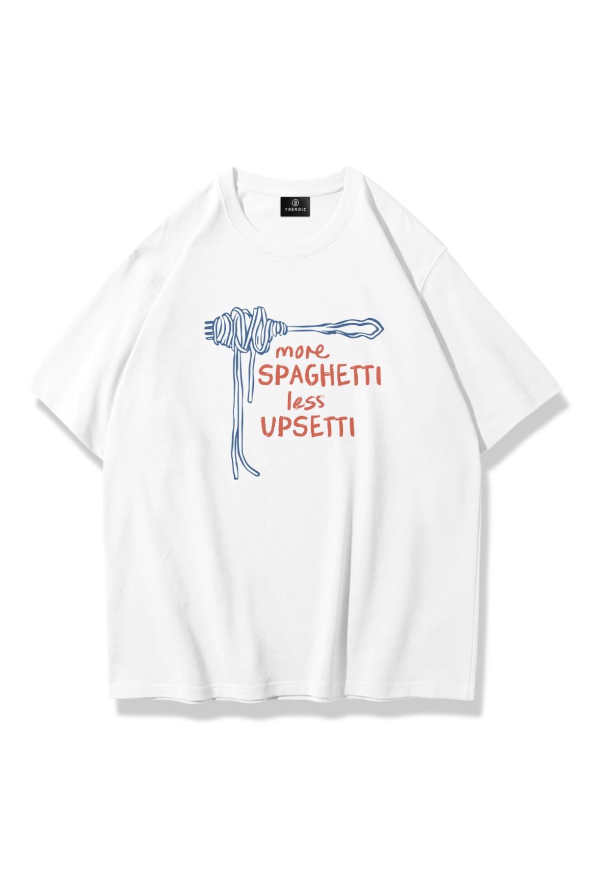Unisex More Spaghetti Tshirt Beyaz