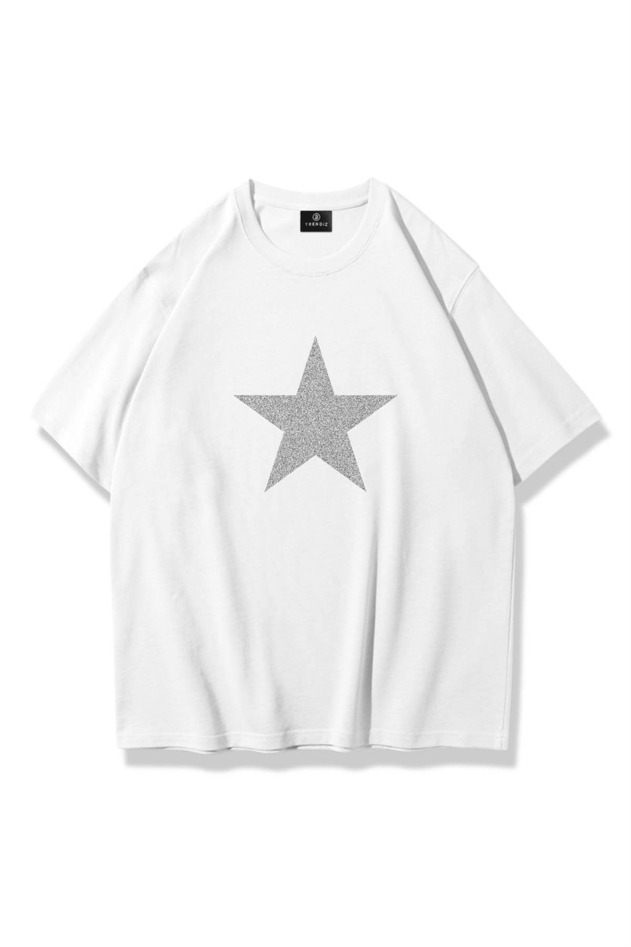 Unisex Star White Noise Tshirt Beyaz