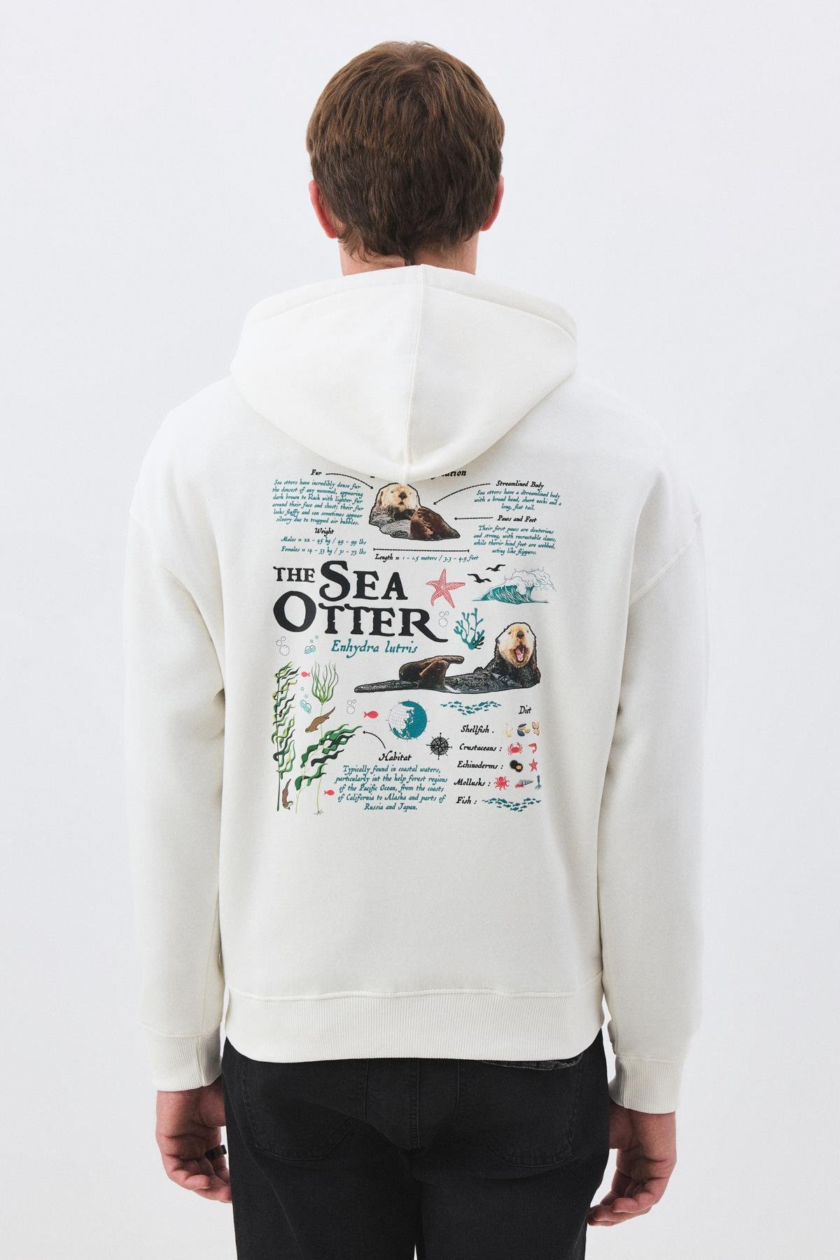 Unisex Sea Otter Sweatshirt Beyaz