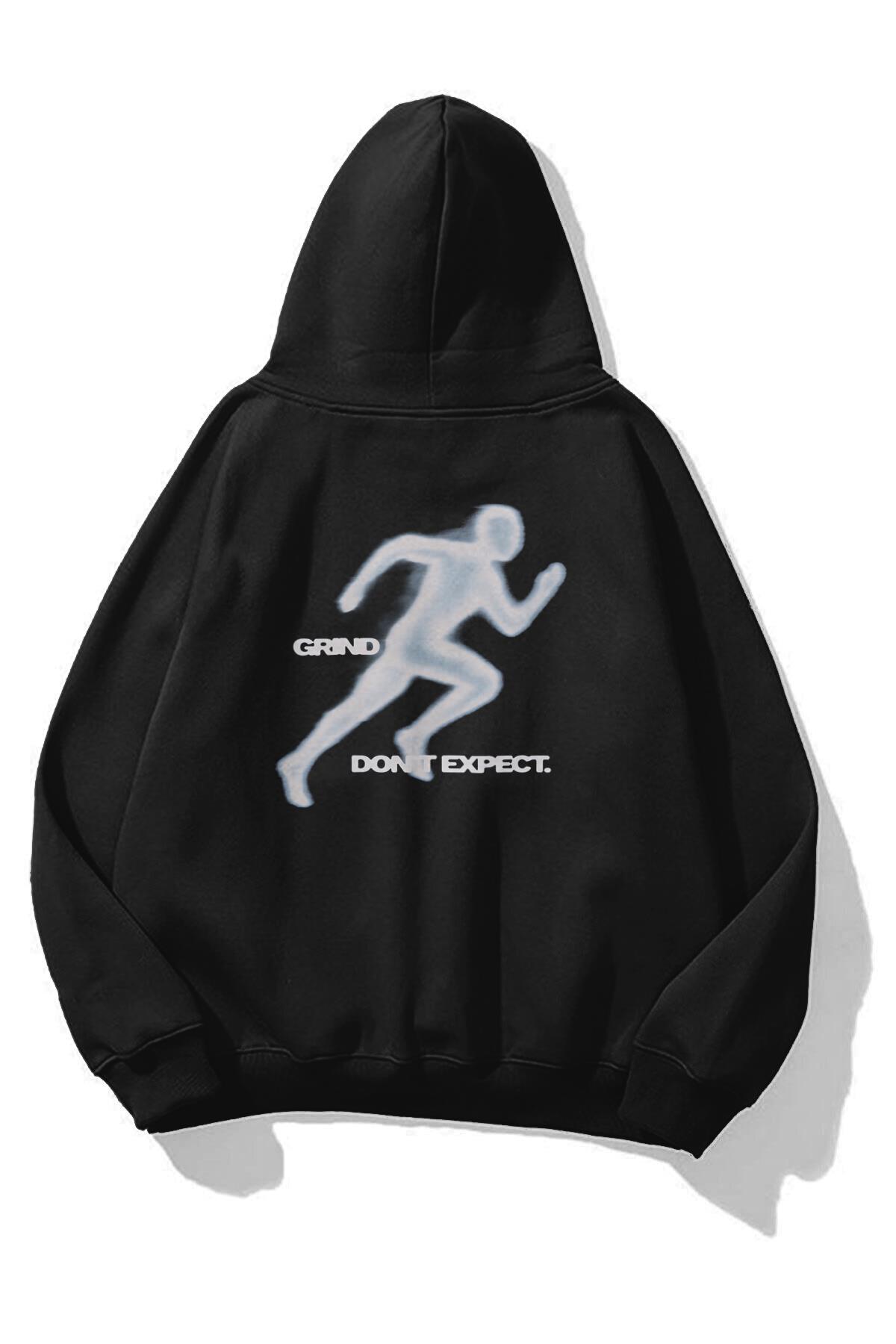Unisex Grind Don't Expect Sweatshirt Siyah