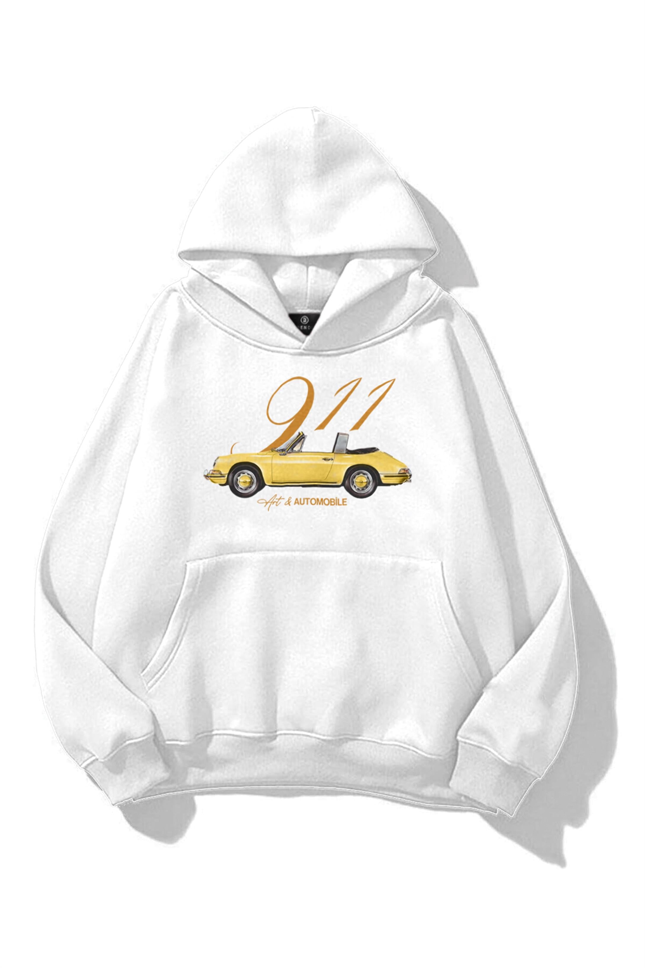 Kadın 911 Art and Automobile Sweatshirt Beyaz