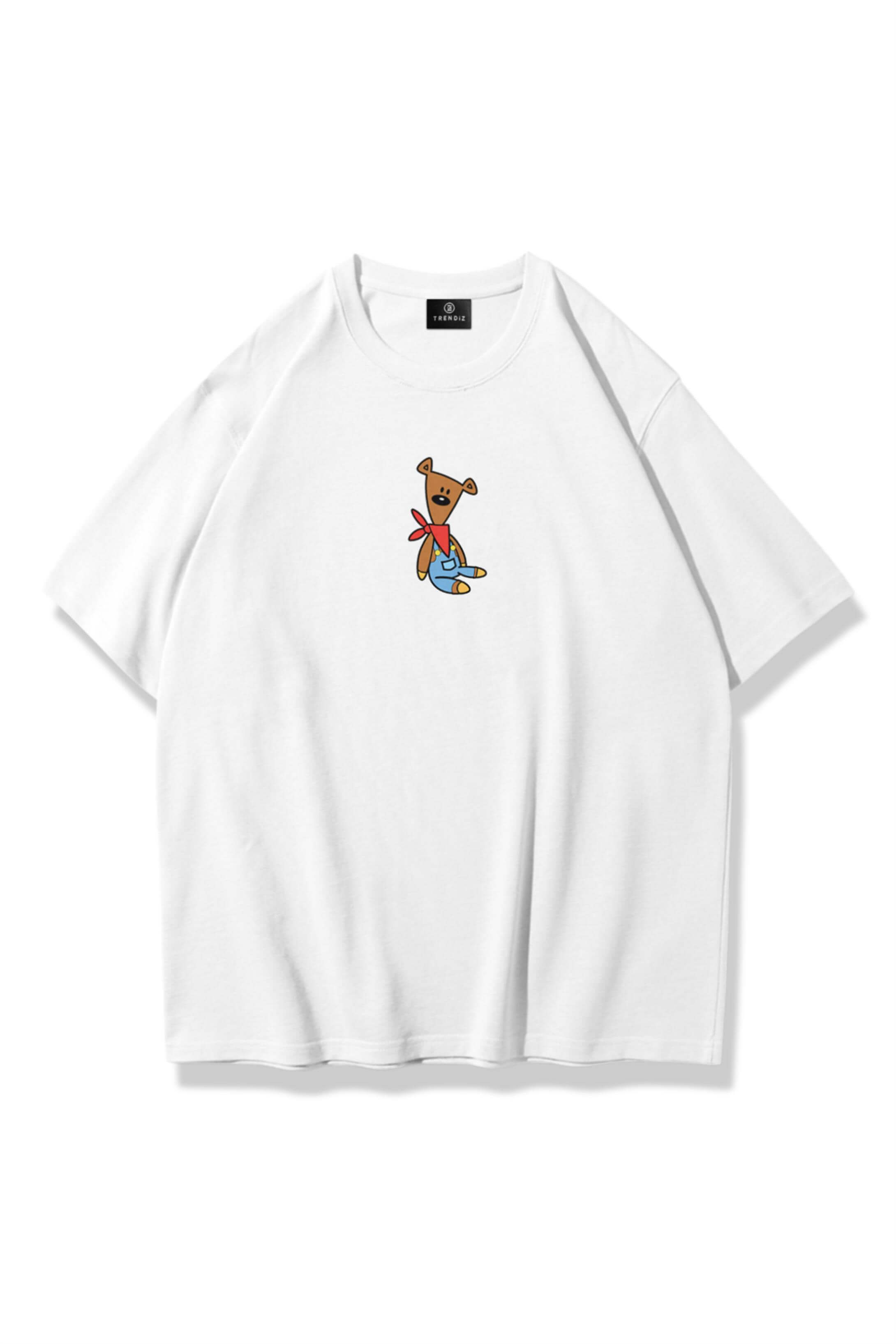 Unisex Mr Bean Teddy Tshirt Beyaz